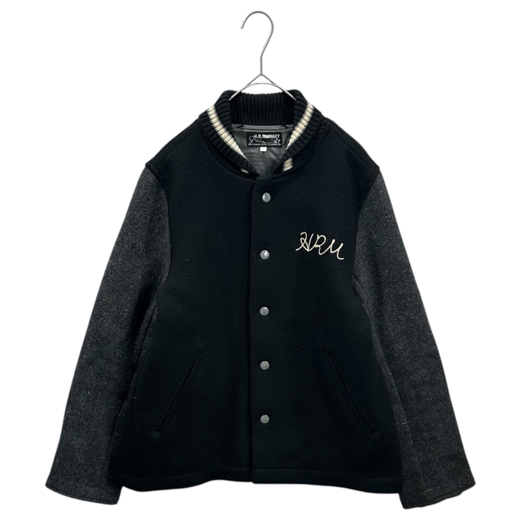 HOLLYWOOD RANCH MARKET(ハリウッドランチマーケット) Melton Wool Pharaoh Jacket メルトン ウール ファラオ ジャケット 1 ブラック×グレー スタジャン