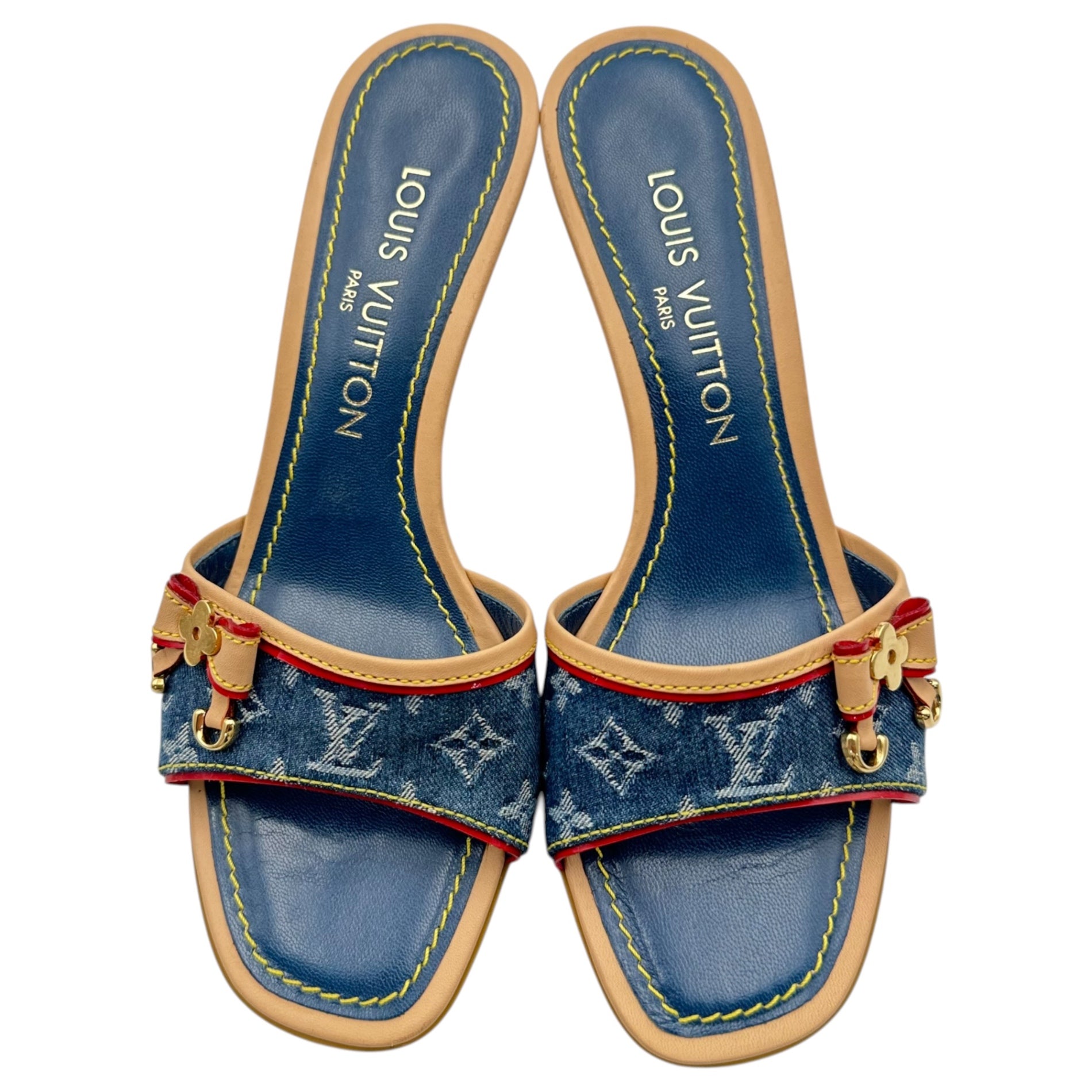 LOUIS VUITTON(ルイヴィトン) Monogram Denim Ribbon Mules モノグラム