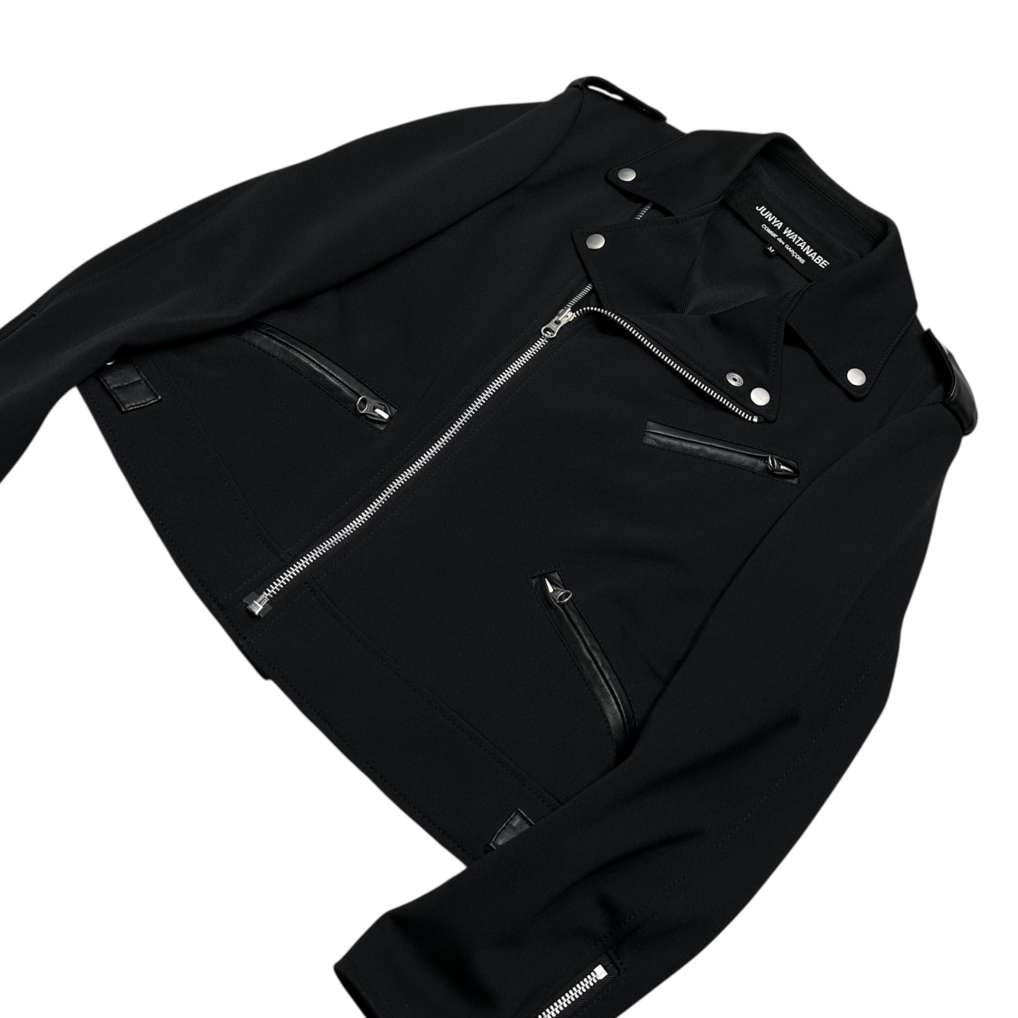 COMME des GARCONS JUNYA WATANABE(コムデギャルソンジュンヤワタナベ) 10SS Ester Double Rider Jacket エステル ダブル ライダース ジャケット JE-J071 M ブラック AD2009 ポリウレタンコーティング箇所は今後劣化の可能性があります