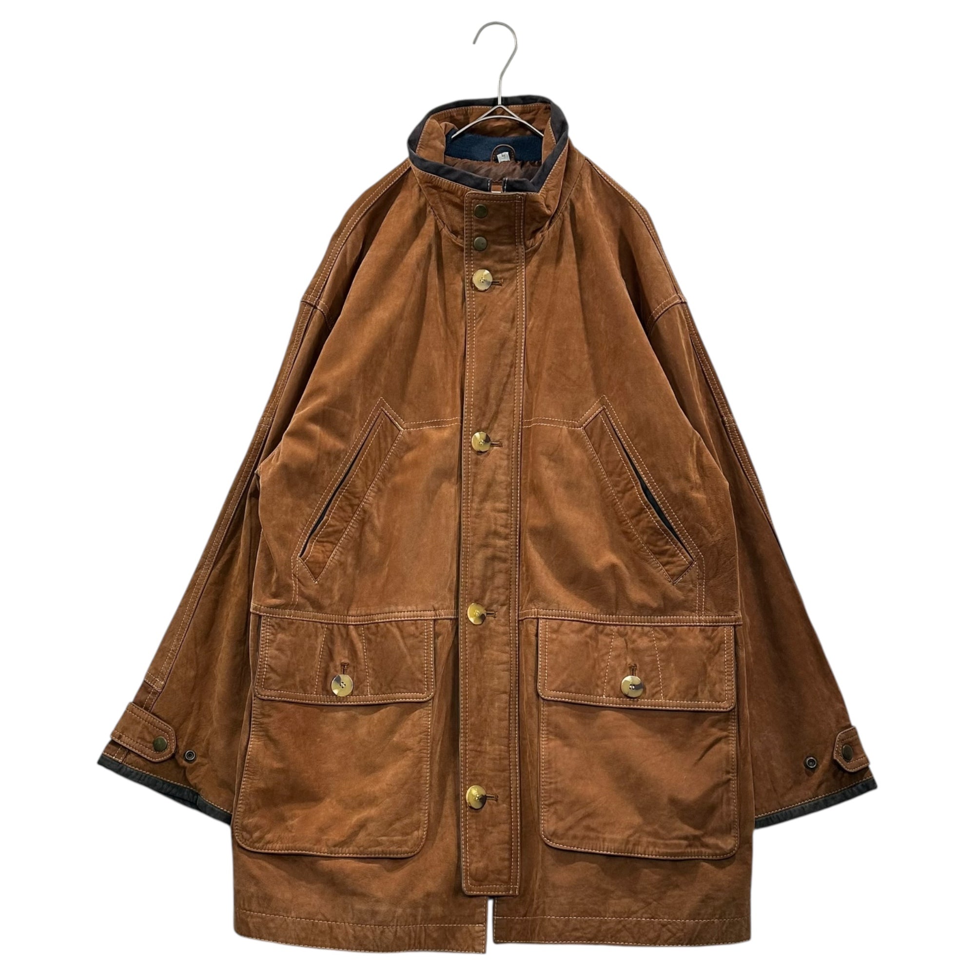 VINTAGE(ヴィンテージ) Old Nubuck Leather High-Neck Coat オールド ヌバック レザー ハイネック コート L ブラウン