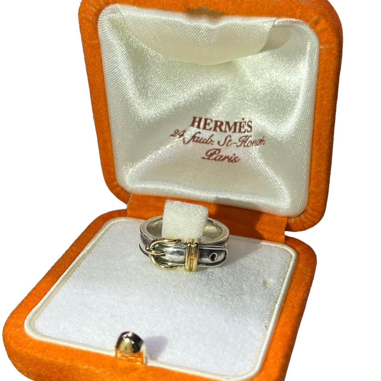 HERMES(エルメス) sun tulle belt ring サンチュールベルト リング 53(13号程度) シルバー×ゴールド コンビ 箱・ケース付属 silver 925