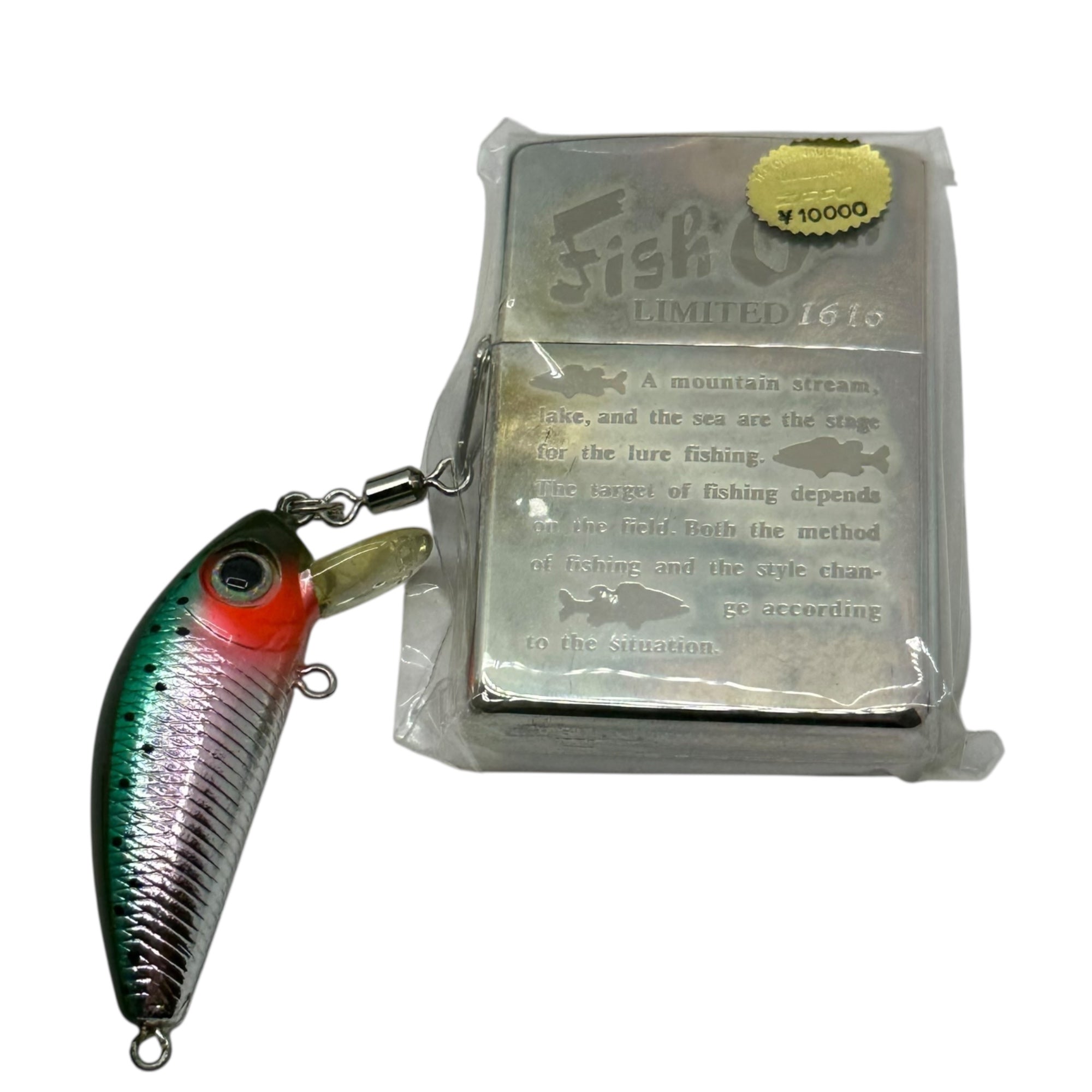 ZIPPO(ジッポー) 1996年製 Fish on！A moment tactics LIMITED EDITION Oil lighter ルアー・携帯灰皿 付 オイル ライダー シルバー 90's 90年代 ヴィンテージ 限定品
