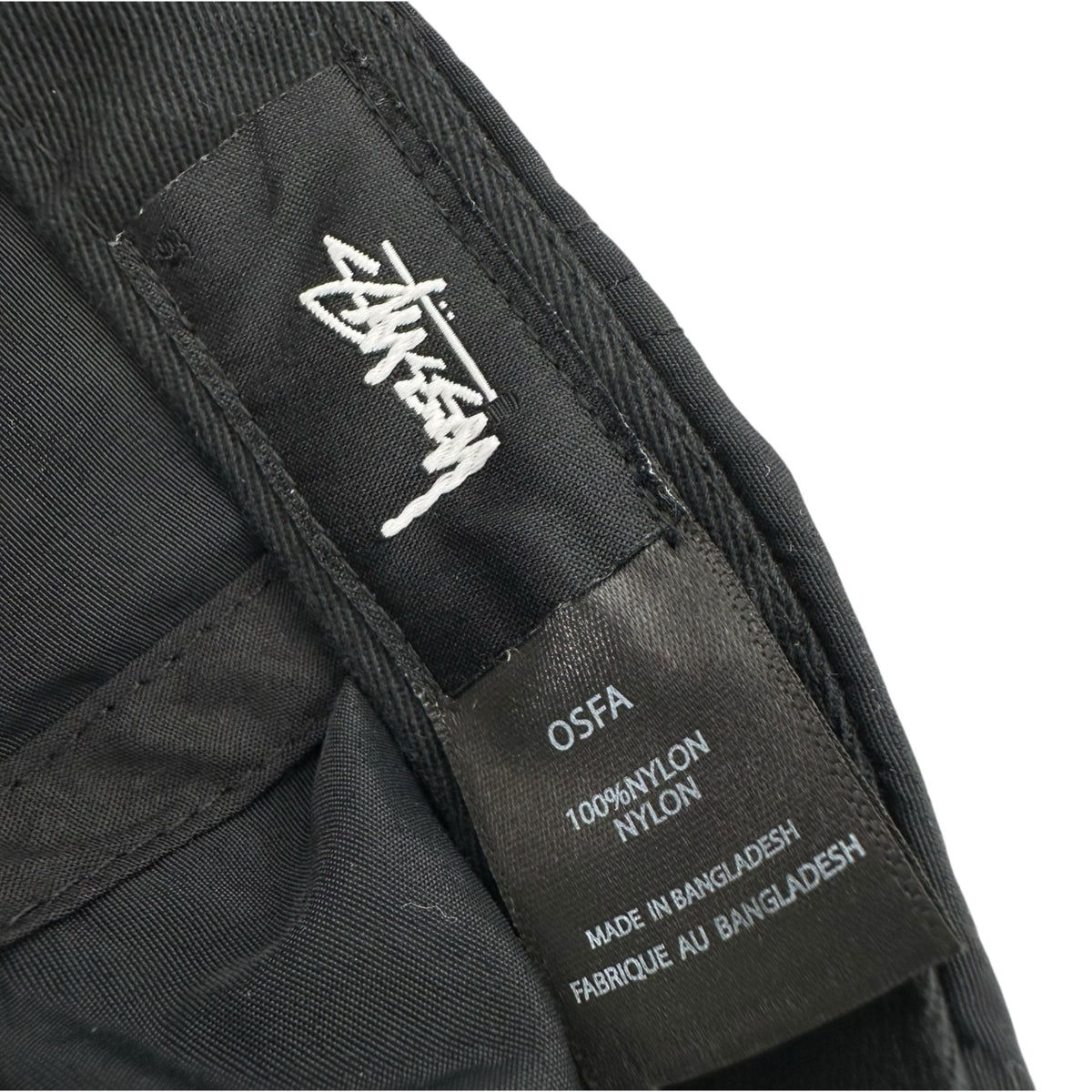STUSSY(ステューシー) NYLON REFLECTIVE CAP ナイロン リフレクティブ キャップ ブラック×シルバー