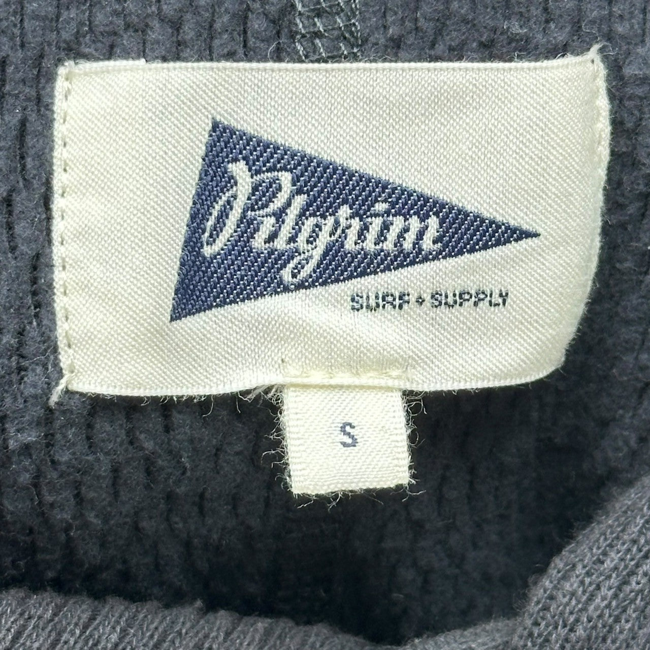 Pilgrim Surf+Supply(ピルグリム サーフ+サプライ) Lt.W Waffle Hoodie ワッフル フーディー 36-14-0173-458 S ブラック サーマル プルオーバー パーカー