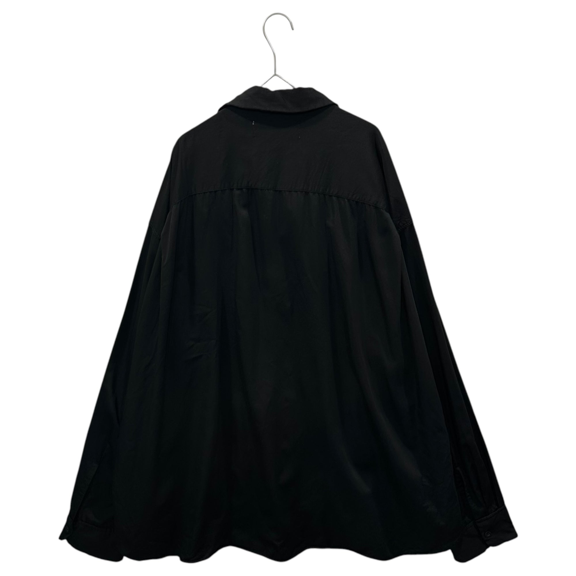 in・stru(men-tal). Maison MIHARA YASUHIRO(インストルメンタル メゾンミハラヤスヒロ) 2023SS Satin Shirt オープンカラー サテン シャツ I10SH031 50 ブラック