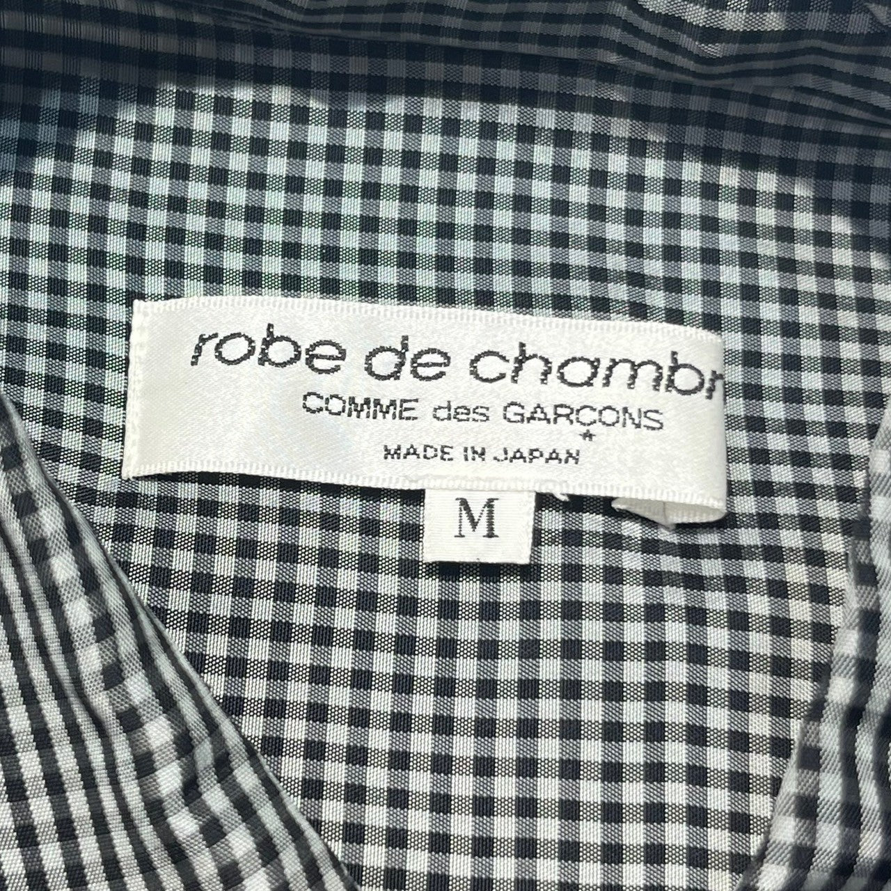 robe de chambre COMME des GARCONS(ローブドシャンブルコムデギャルソン) 02AW Gingham check cupro shirt/ギンガムチェックキュプラシャツ RG-B012 M ブラック×グレー AD2002