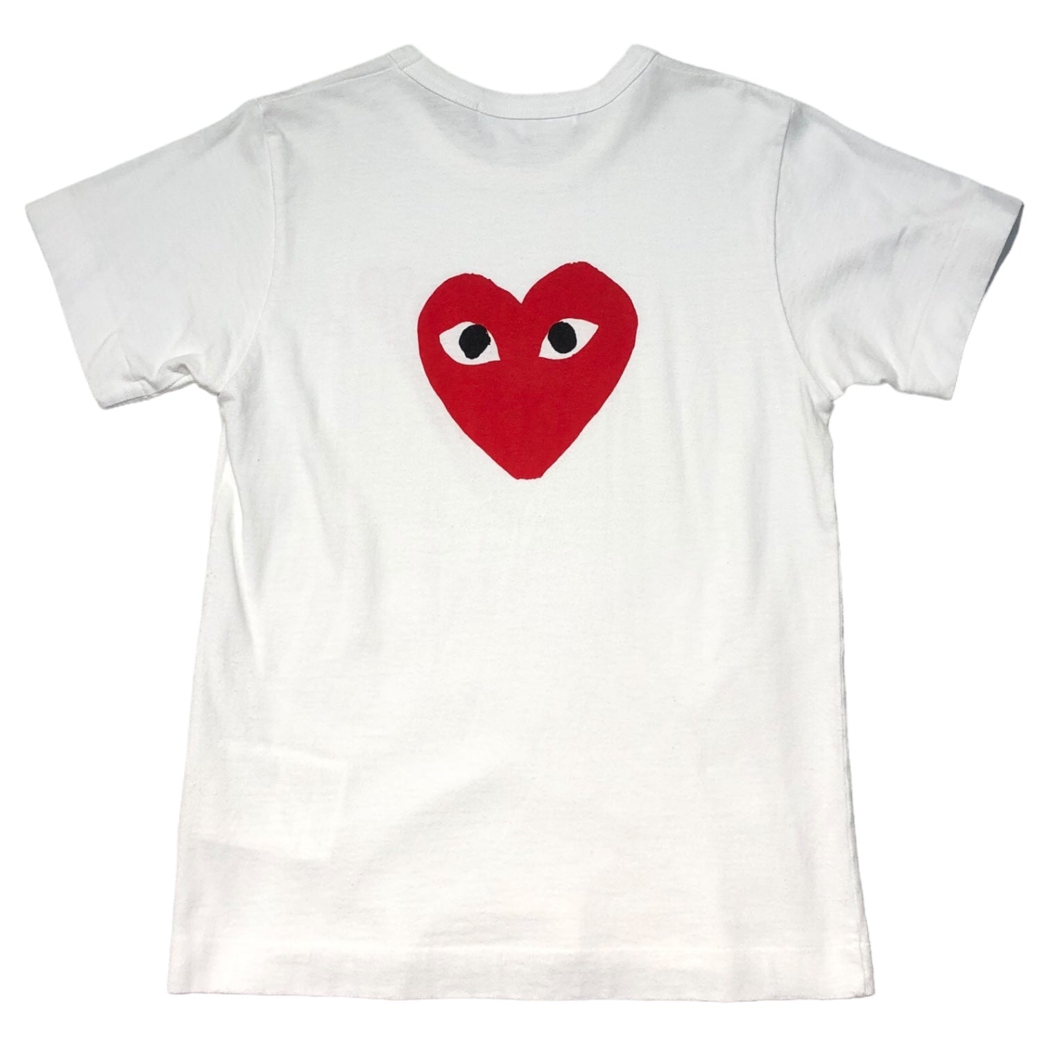 PLAY COMME des GARCONS(プレイコムデギャルソン) Heart emblem front & back print T-shirt ハートワッペン　フロント＆バックプリント Tシャツ AZ-T221 M ホワイト×レッド AD2016/9