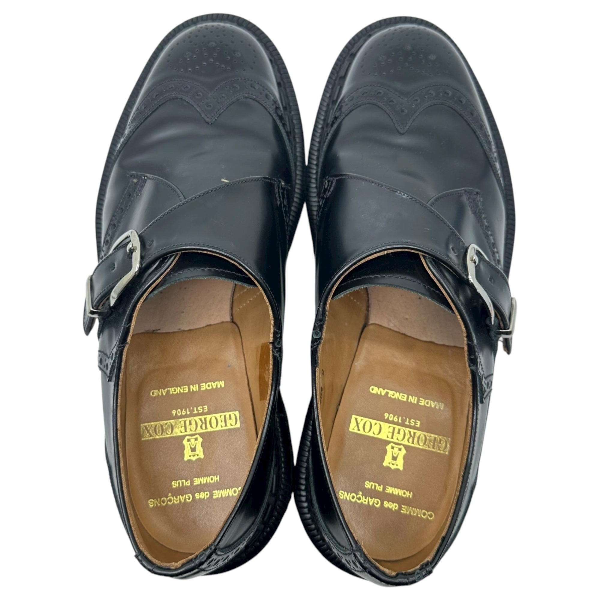 COMME des GARCONS HOMME PLUS × GEORGE COX(コムデギャルソンオムプリュス × ジョージコックス) 24AW Brogue Monk SHOES コムデギャルソンオムプリュス ジョージコックス モンクストラップシューズ ラバーソール 15491 UK9(28.0cm程度) ブラック