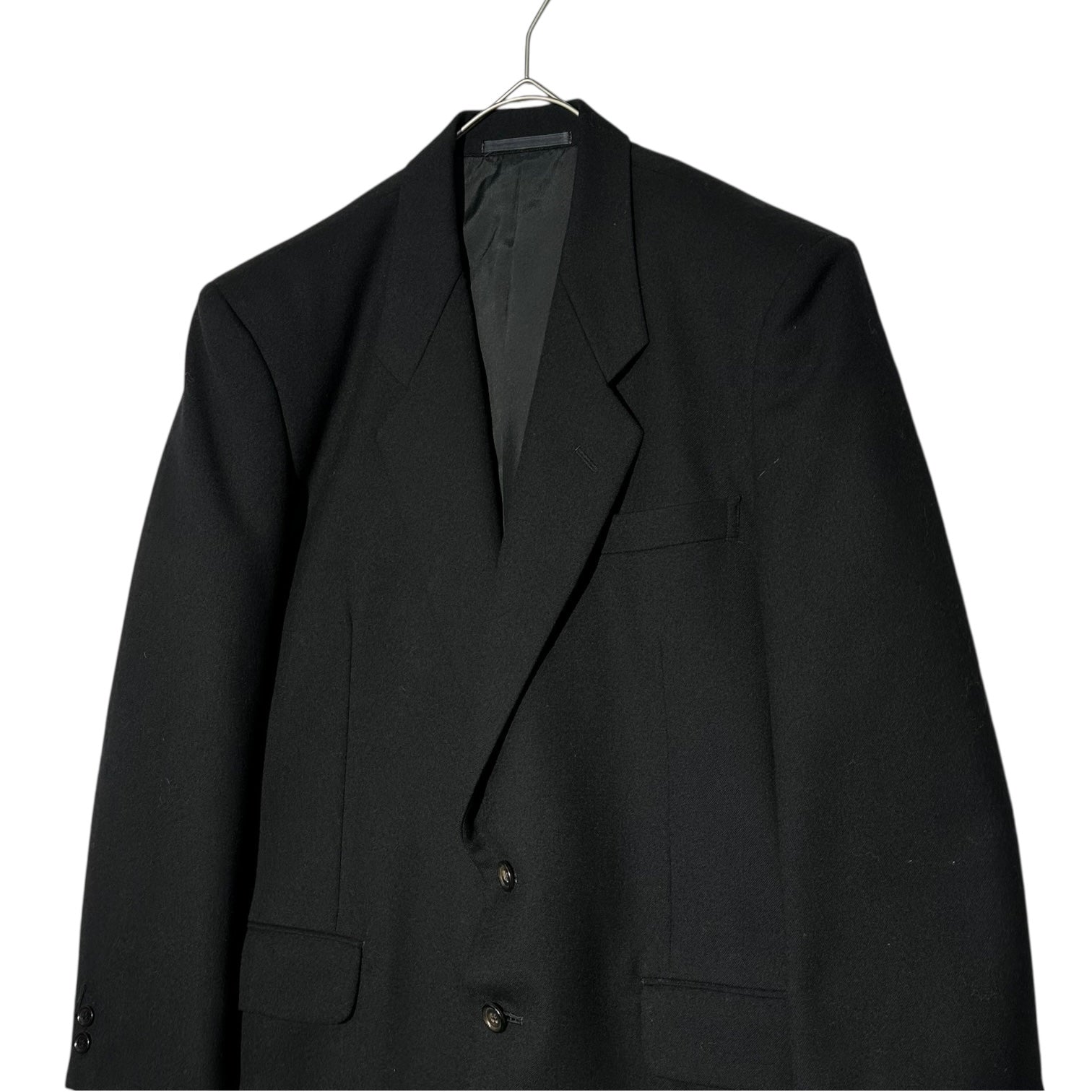 COMME des GARCONS HOMME(コムデギャルソンオム) 70’s~80's  2B Wool Tailored Jacket デカオム 2B ウール テーラード ジャケット HS-09010 S ブラック 70年代～80年代 アーカイブ