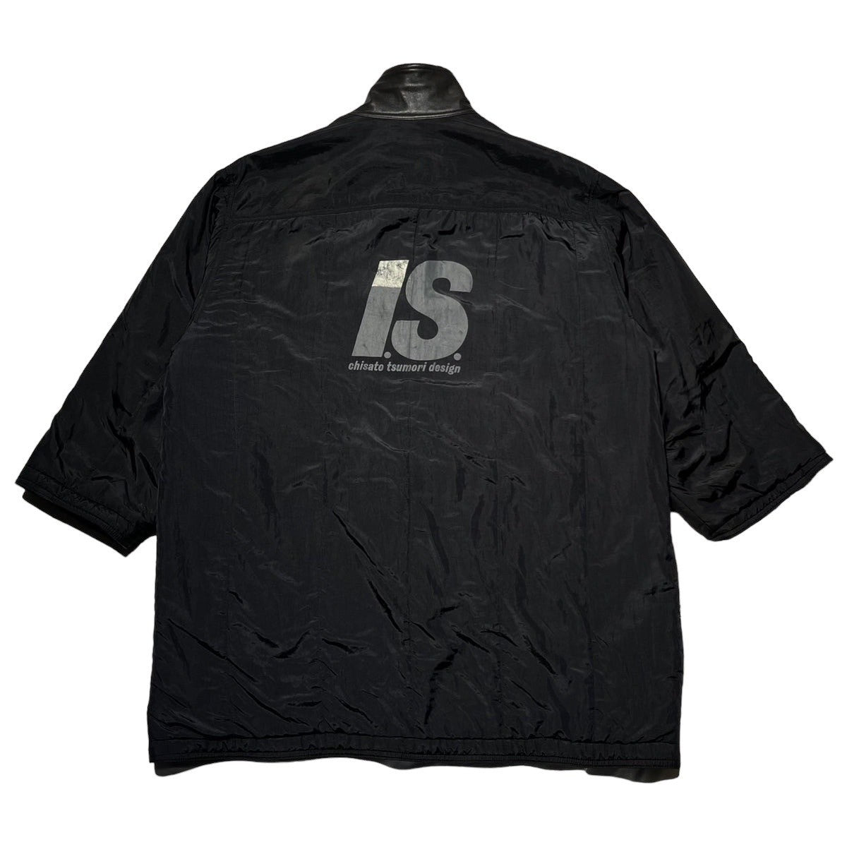 i.s. ISSEY MIYAKE(アイエスイッセイミヤケ) 88's ”is”logo reversible leather  coat/リバーシブルレザーコート RQ63038 9(XLサイズ程度) ブラック IS TSUMORI CHISATO DESIGN