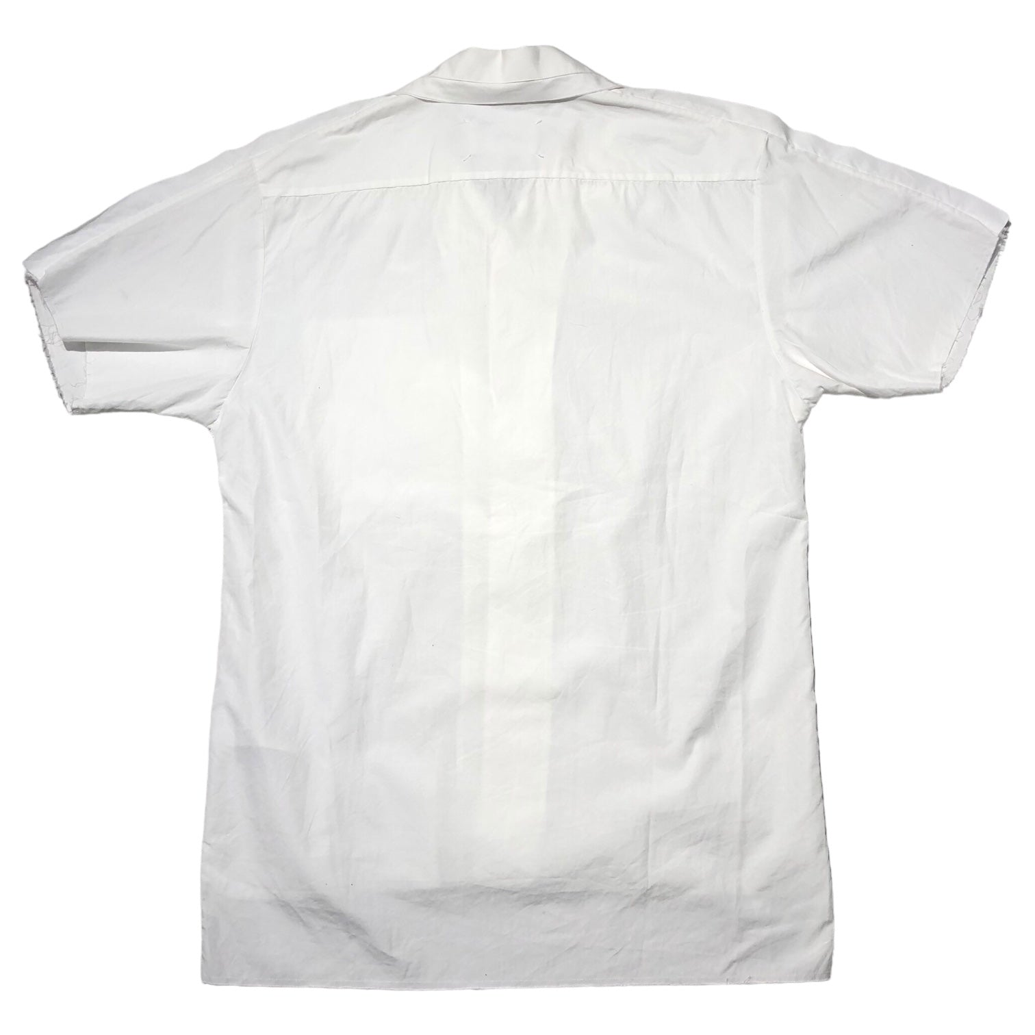 MAISON MARGIELA(メゾンマルジェラ) 20SS Cut-off layered open collar shirt 切りっぱなし レイヤード オープンカラー 半袖 シャツ S50DL0434 39(S-M程度) ホワイト カットオフ