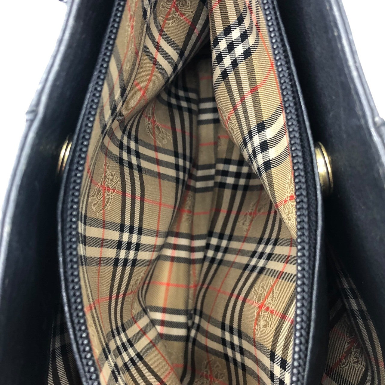 BURBERRY(バーバリー) ライニング ノヴァチェック レザー トート バッグ ブラック OLD ヴィンテージ ハンド