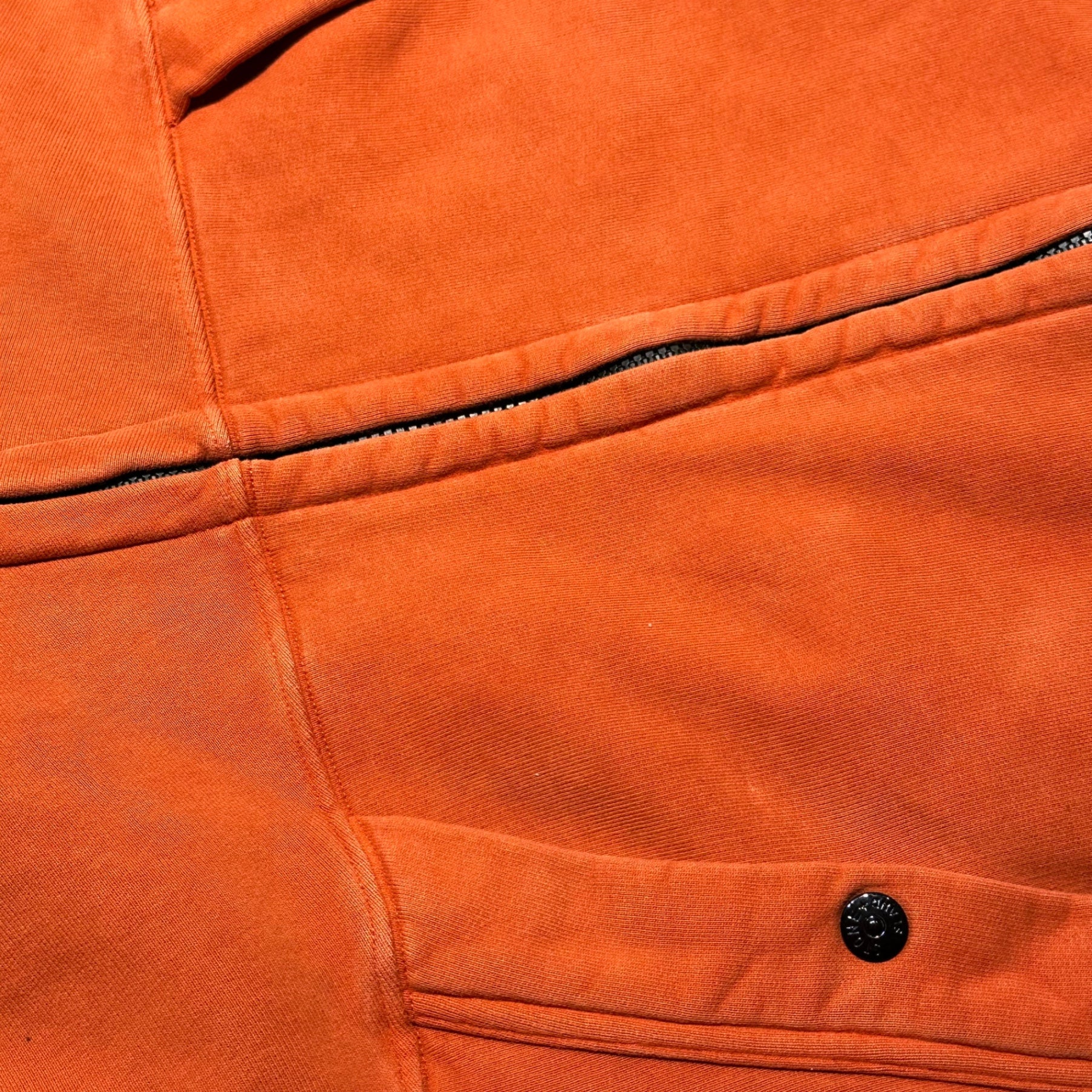 STONE ISLAND(ストーンアイランド) 00's Monochrome Patch Black Line Sweatshirt Hooded Jacket モノクロパッチ ブラックライン スウェット フーデッド ジャケット パーカー XL オレンジ