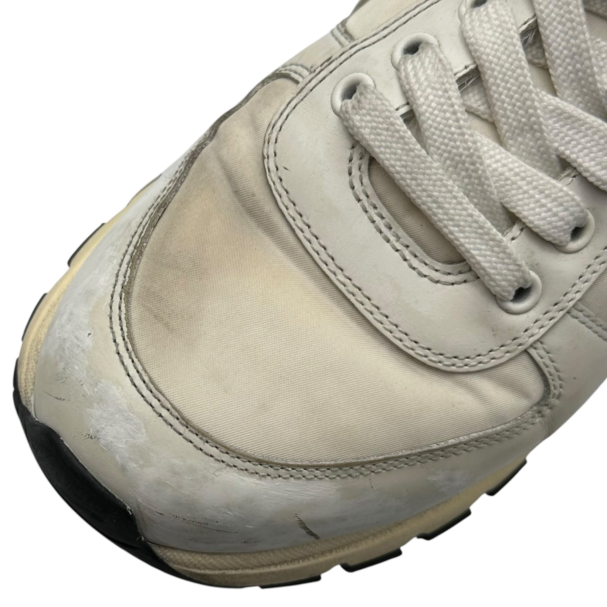 PRADA(プラダ) RE-NYLON Sneakers リナイロン トライアングル ロゴ レースアップ ローカット スニーカー 2EG 406 6 1/2(25.5cm〜26.0cm) ホワイト