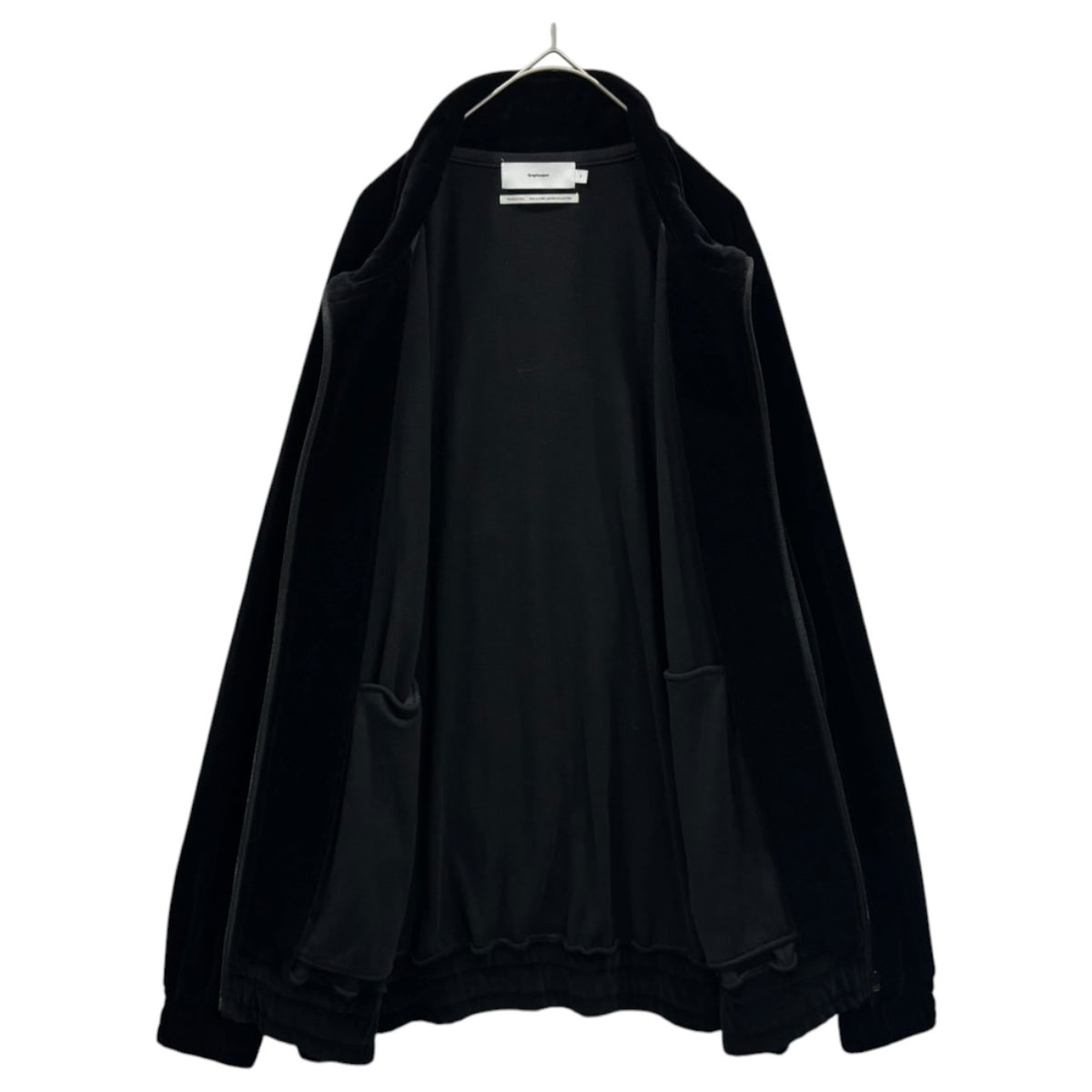 Graphpaper(グラフペーパー) 2024AW Compact Velour Track Jacket コンパクト ベロア トラック ジャケット GM243-70290 2 ブラック