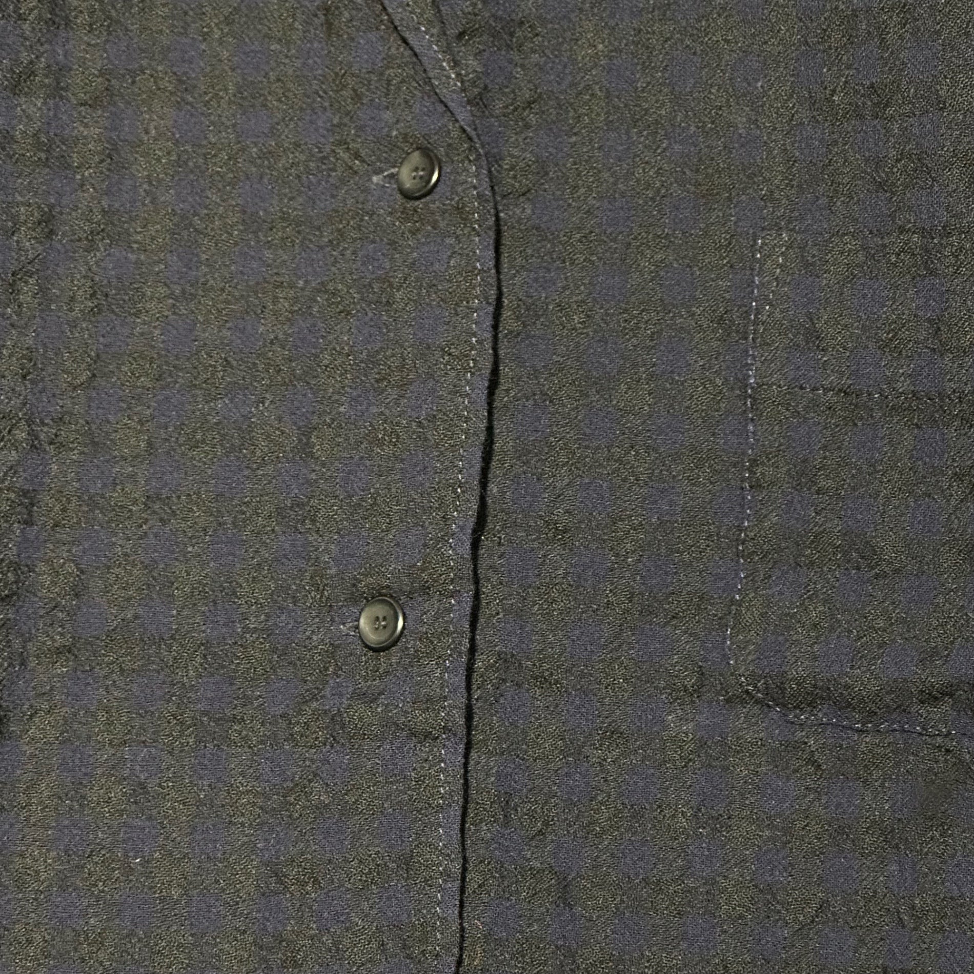 Y's(ワイズ) 70～80’s Hiyoku L/S Check Shirt 70年～80年代 比翼 長袖 チェック シャツ FREE ブラック×ネイビー