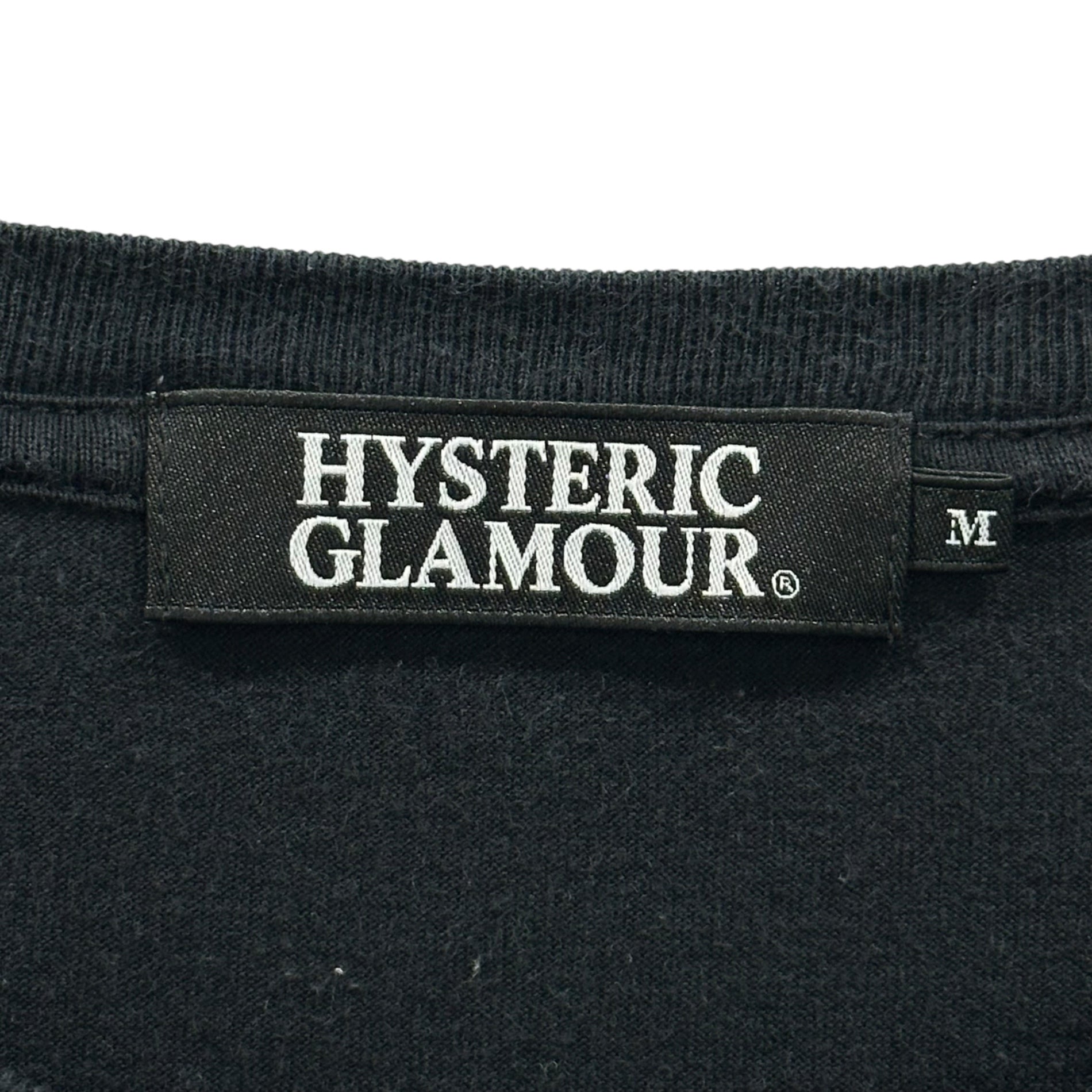 HYSTERIC GLAMOUR(ヒステリックグラマー) ROCK LOGO L/S Tee ロック ロゴ ロング Tシャツ 0243CL15 M ブラック ガール