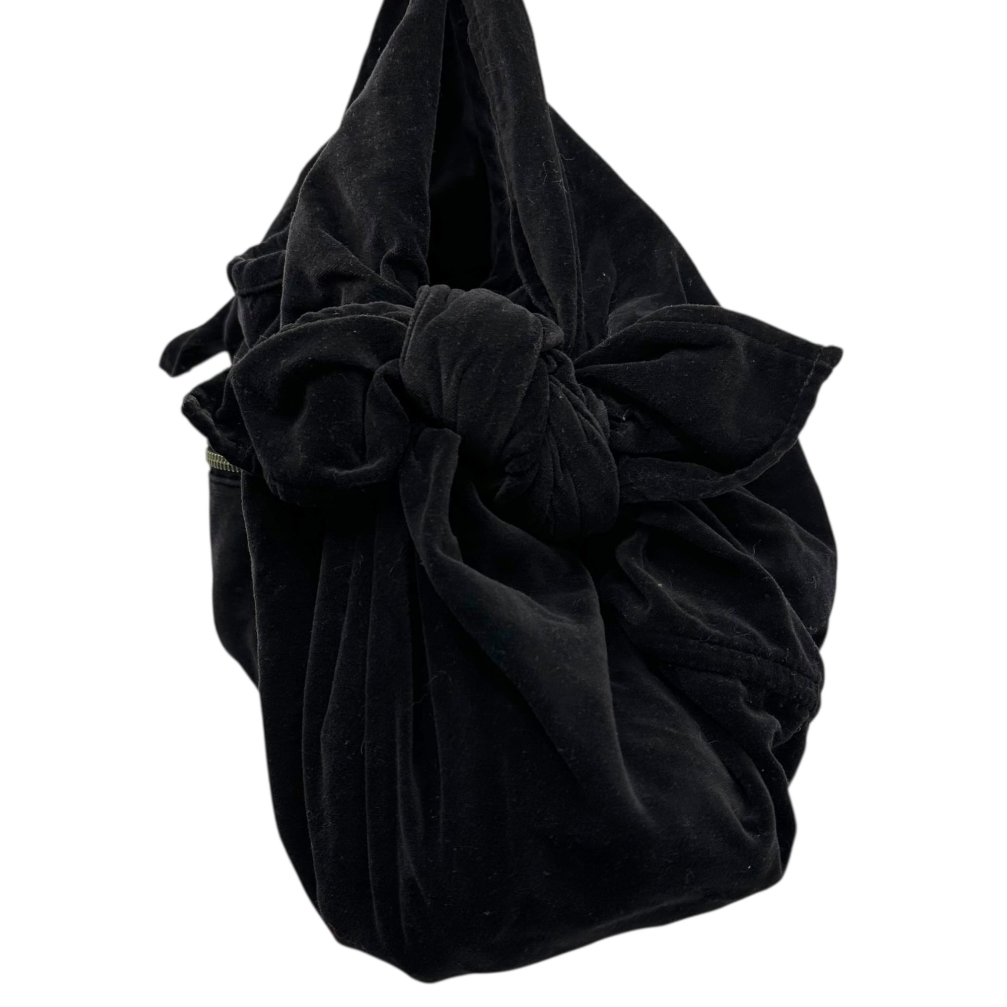 COMME des GARCONS COMME des GARCONS(コムデギャルソンコムデギャルソン) 04AW Cotton Velour Ribbon Handbag コットン ベロア リボン ハンド バッグ W6SC03 ブラック