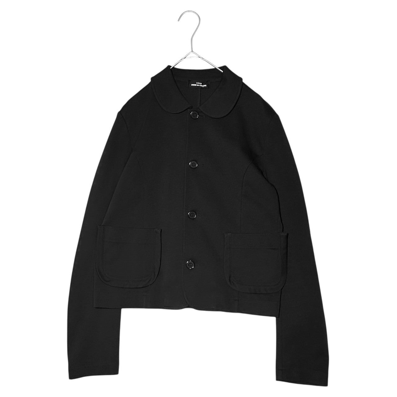 tricot COMME des GARCONS(トリココムデギャルソン) 07SS Shorter length jacket with shawl collar and front pockets ショールカラー ショート丈 フロントポケット ジャケット TS-T029 FREE ブラック AD2006