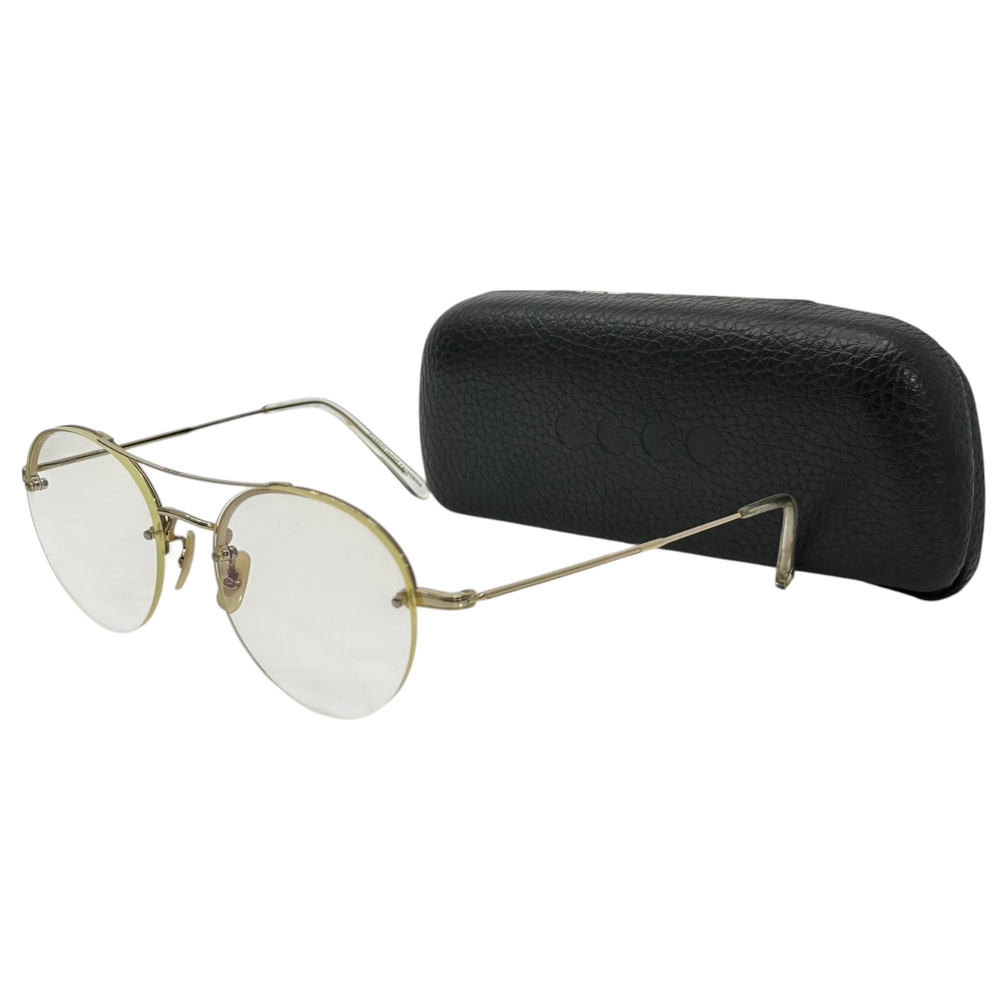 GARRETT LEIGHT CALIFORNIA OPTICAL(ギャレットライトカリフォルニアオプティカル) model. BEAUMONT クリアレンズ サングラス 眼鏡 メガネ G-CR  53□20 クリア×ゴールド ダブルブリッジ