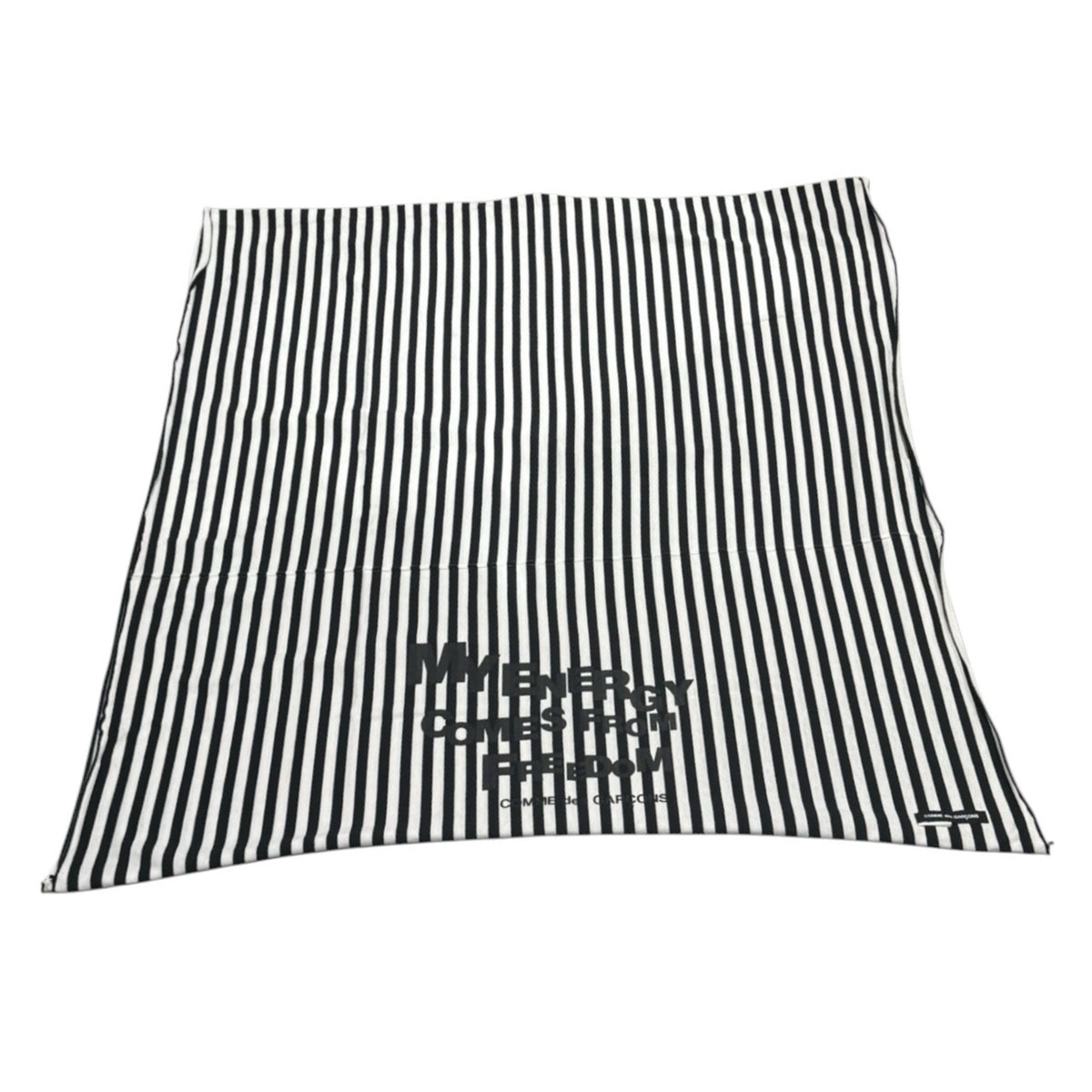 COMME des GARCONS(コムデギャルソン) 2000's ”MY ENERGY COMMES FROM FREEDOM” Striped Scarf 大判 ボーダー ストール GE-K401 ホワイト×ブラック