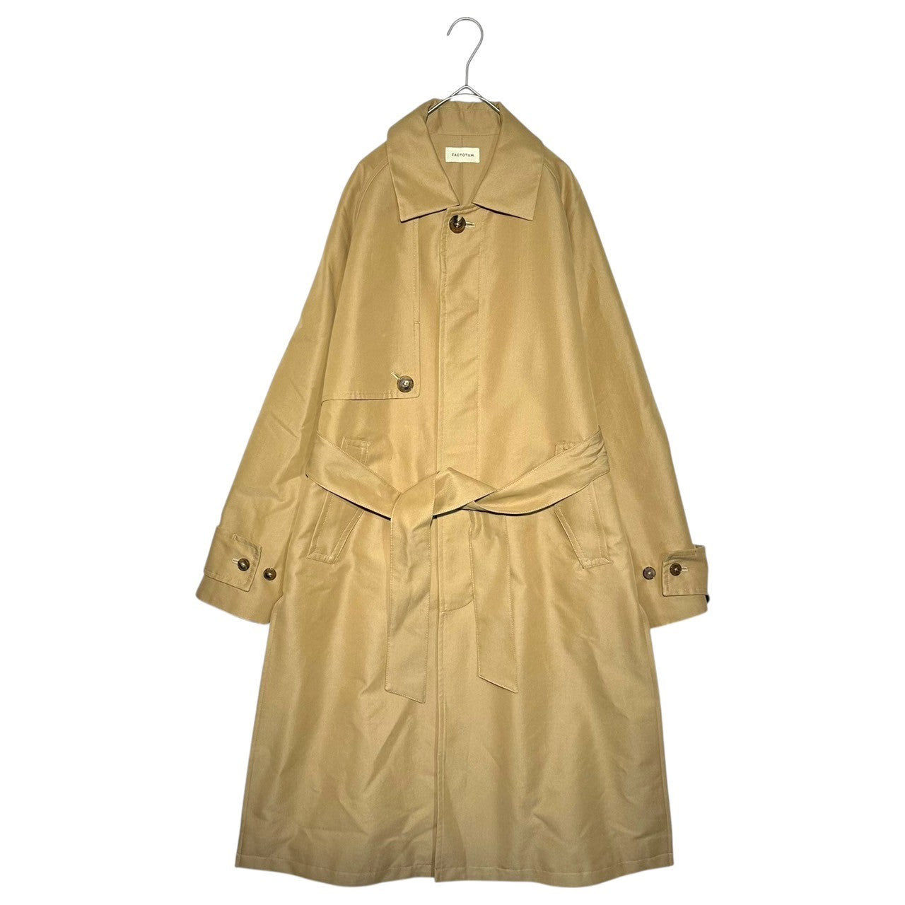 FACTOTUM(ファクトタム) Wool-like Barbary Nidom Finish Balmacan Coat ウールライクバーバリーニドム加工 バルマカンコート 01030636 44 ベージュ ロング トレンチ ステンカラー