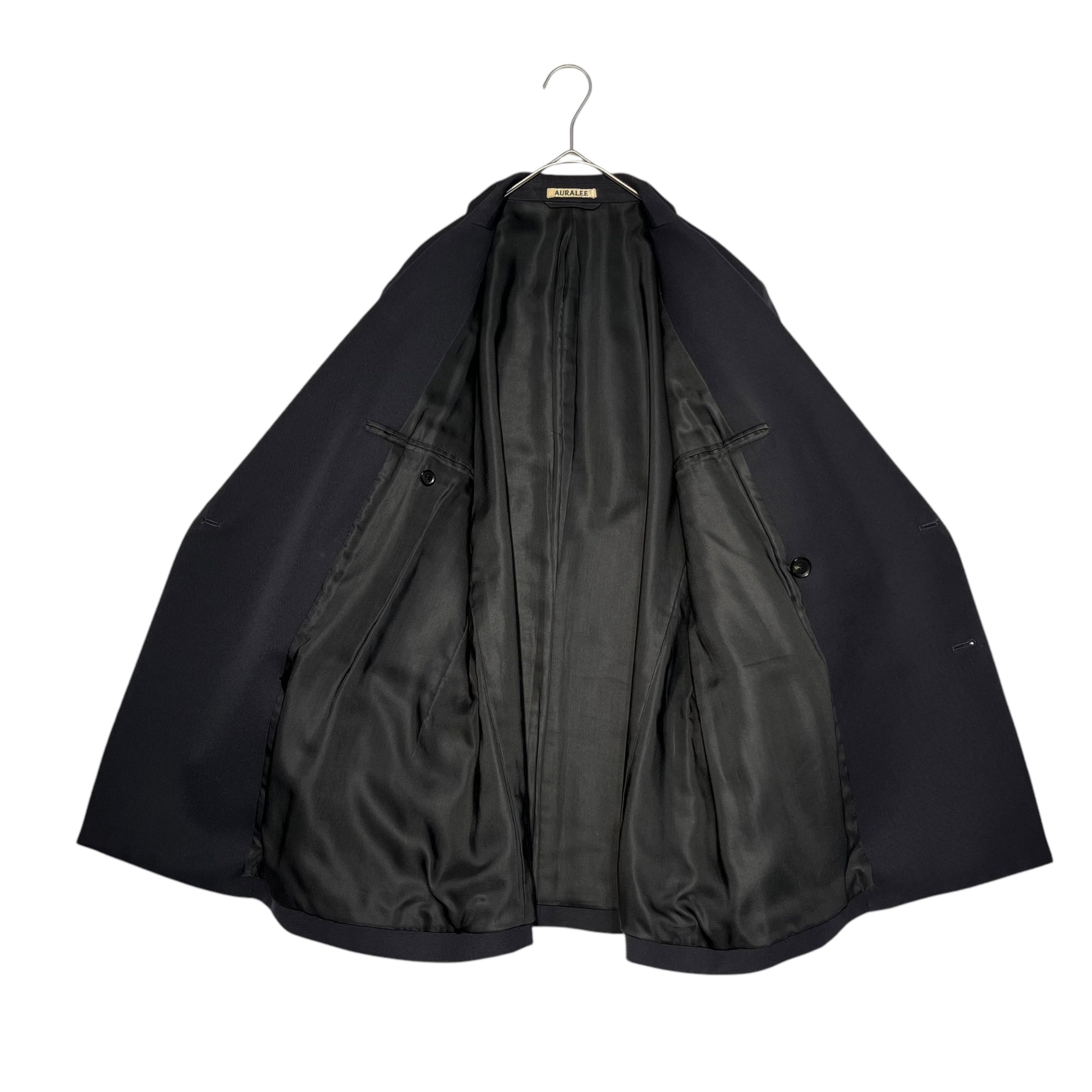 AURALEE(オーラリー) 21SS LIGHT WOOL MAX GABARDINE DOUBLE JACKET PANTS SETUP ライトウール マックス ギャバジン ダブル ジャケット パンツ セットアップ JKT:A21SJ01MG PT:3A21SP02MG JKT:4(M程度) PT:3(S程度) ネイビー