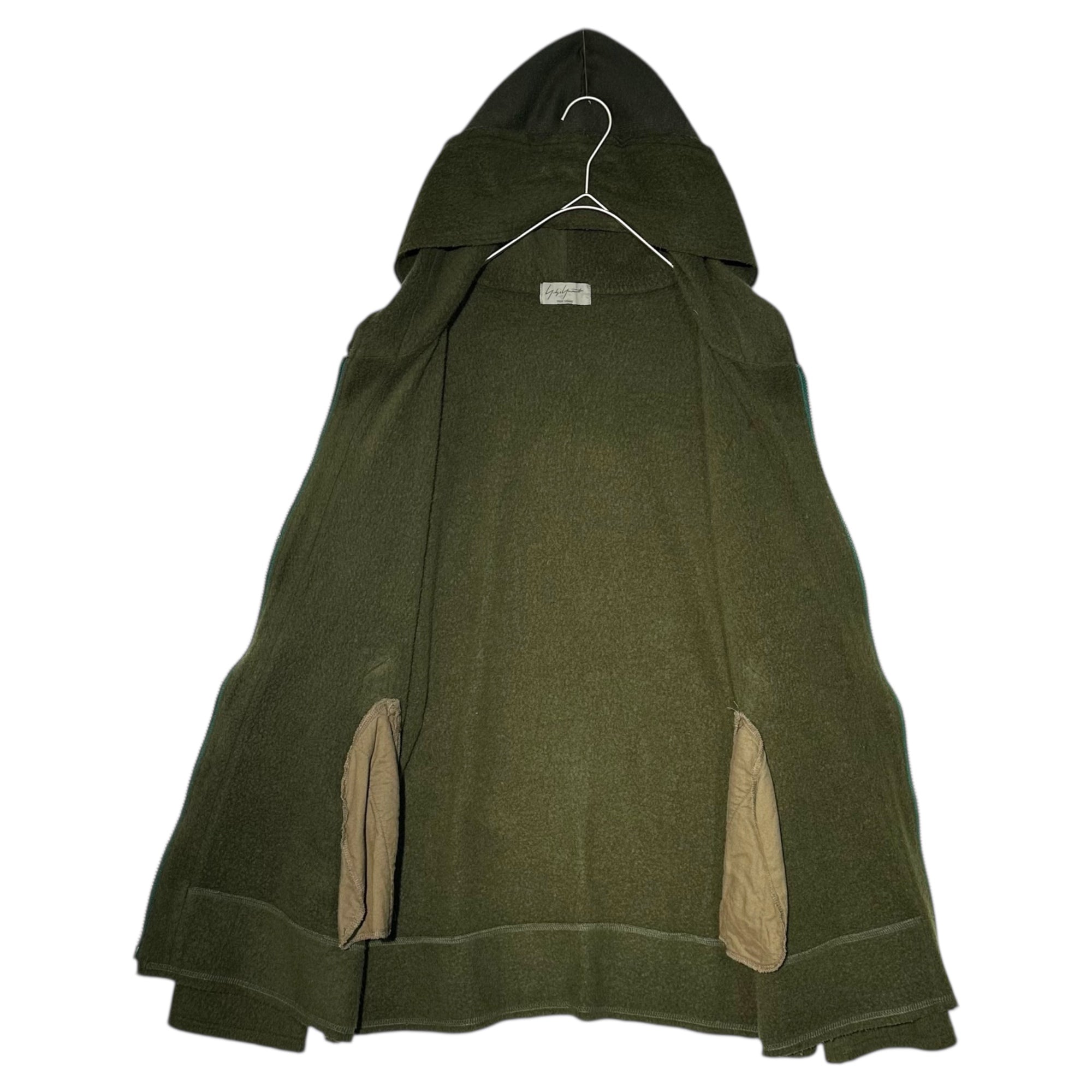 YOHJI YAMAMOTO POUR HOMME(ヨウジヤマモトプールオム) 15AW Inside Out Wool Zip Hoodie インサイドアウト ウール ジップ パーカー HY-T79-971 3 オリーブ