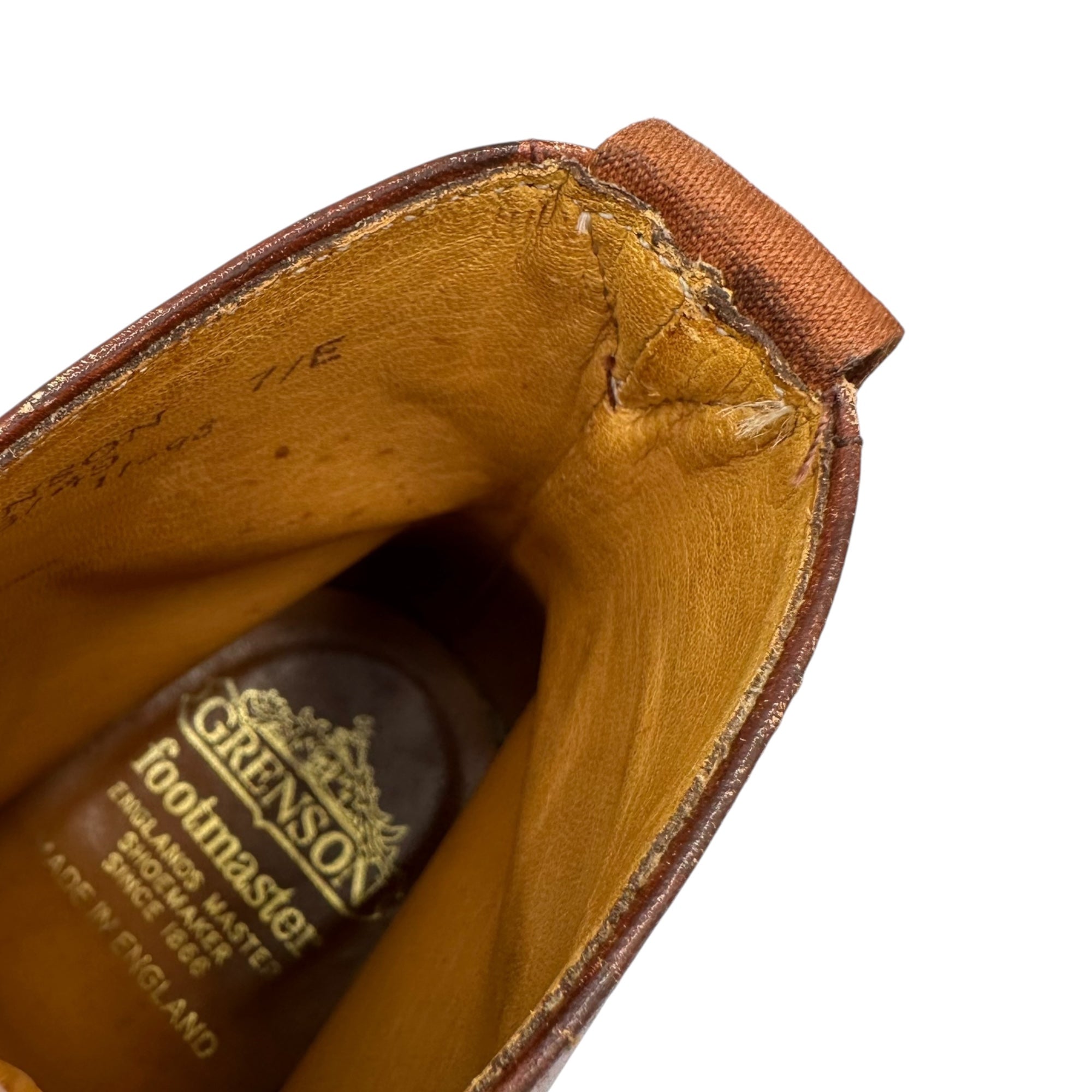 GRENSON(グレンソン) 1990’s England made Cap-toe boots キャップトゥ ブーツ 6208/49 7/E(25.5cm程度) ブラウン 90年代 ヴィンテージ イングランド製 ワーク
