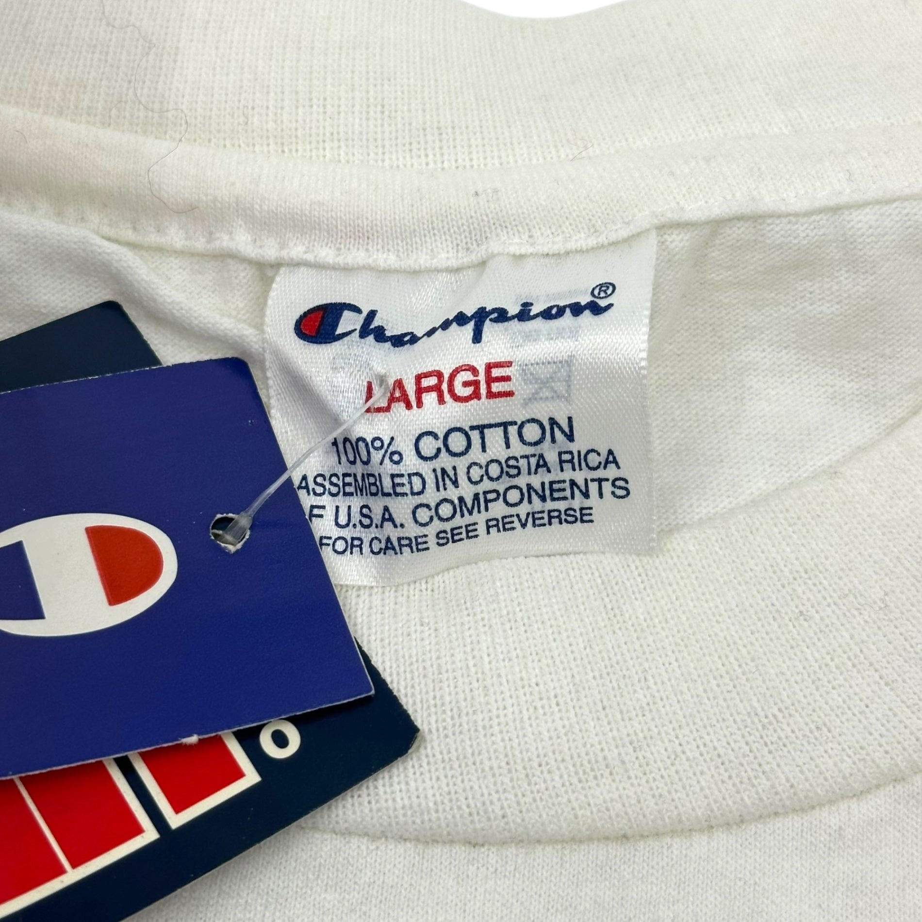 VINTAGE(ヴィンテージ) 1996 OLYMPIC CHAMPIONS DREAM TEAM USA T-SHIRT オリンピック チャンピオンズ ドリーム チーム アメリカ Tシャツ L ホワイト×マルチカラー CHAMPIONボディ デッドストック 90年代