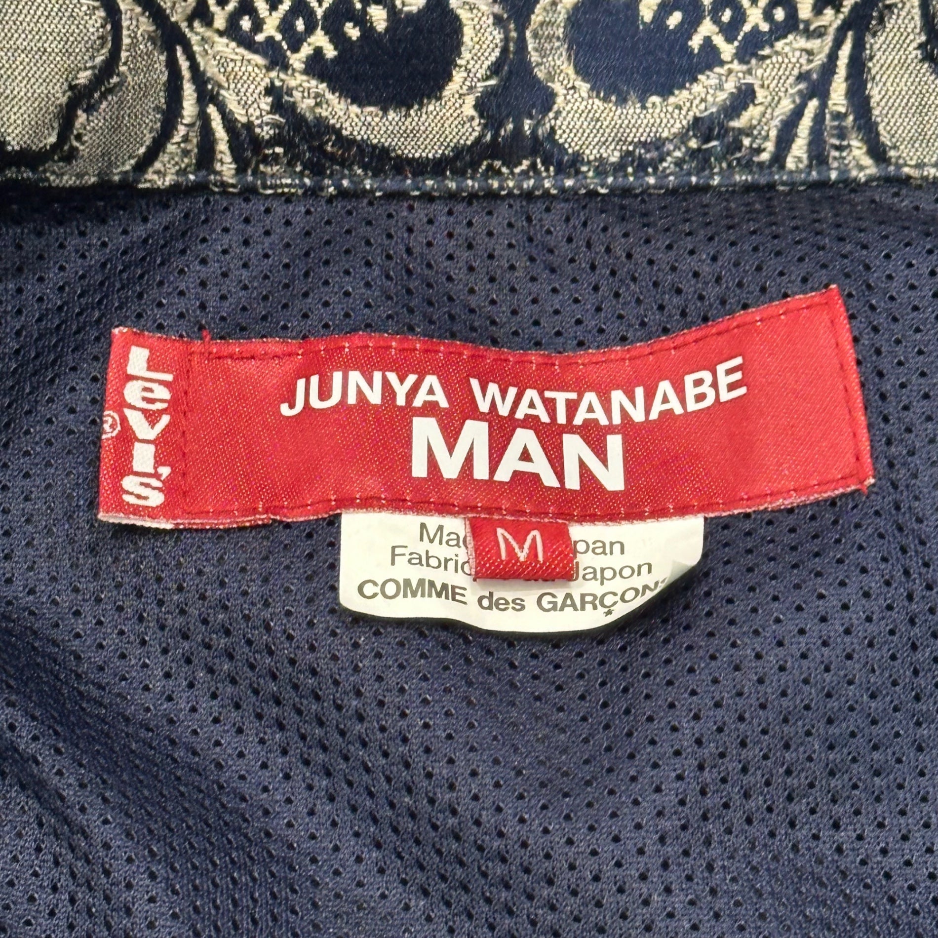 JUNYA WATANABE MAN×Levi's(ジュンヤワタナベマン×リーバイス) 26SS W-Name Ester Rayon Damask Jacket Wネーム エステル レーヨン ダマスク ジャケット WQ-J202 M ネイビー AD2025 コムデギャルソン コラボ