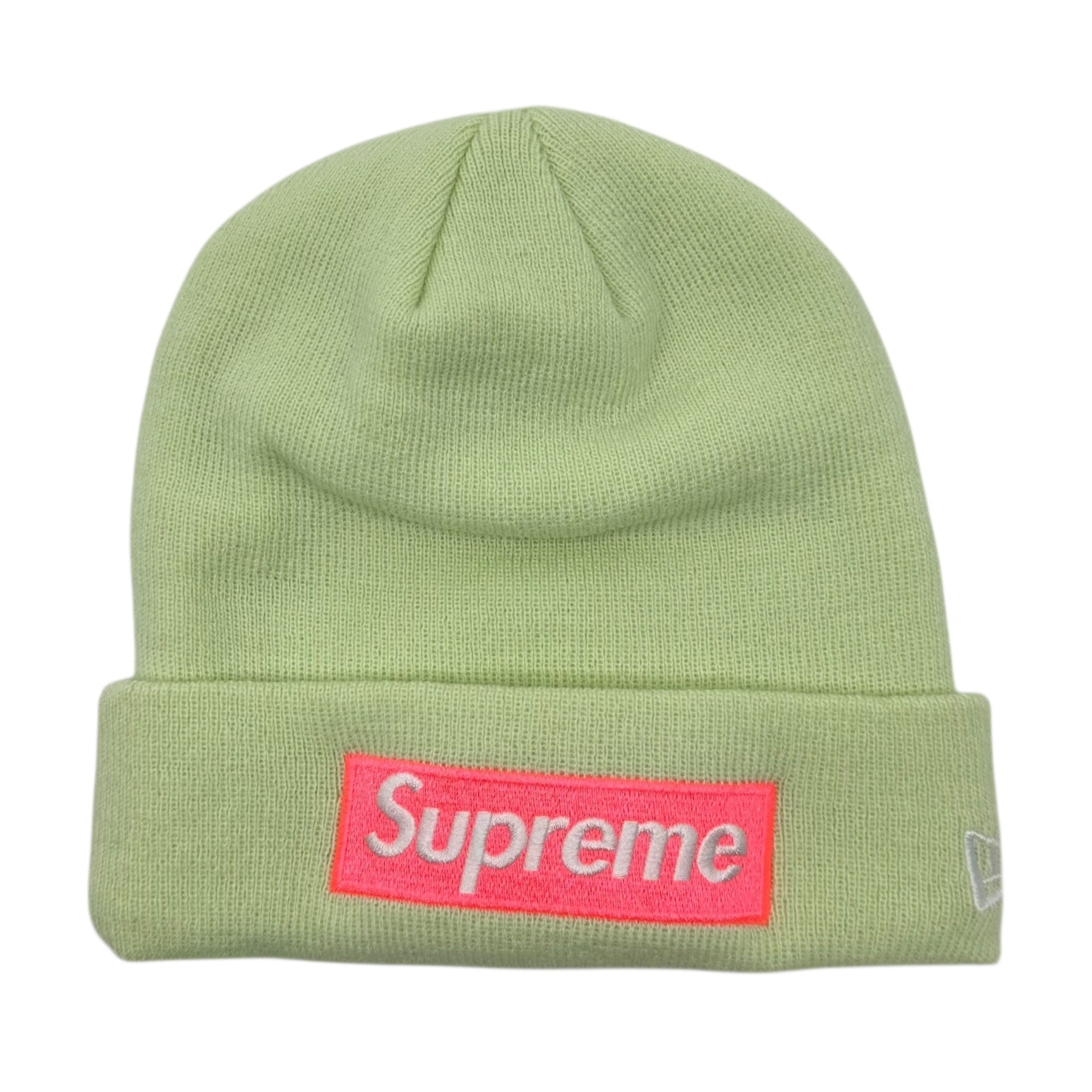 SUPREME(シュプリーム) 17AW New Era Box Logo Beanie ニューエラ ボックスロゴ ビーニー ライトグリーン×ピンク 17FW ニット帽