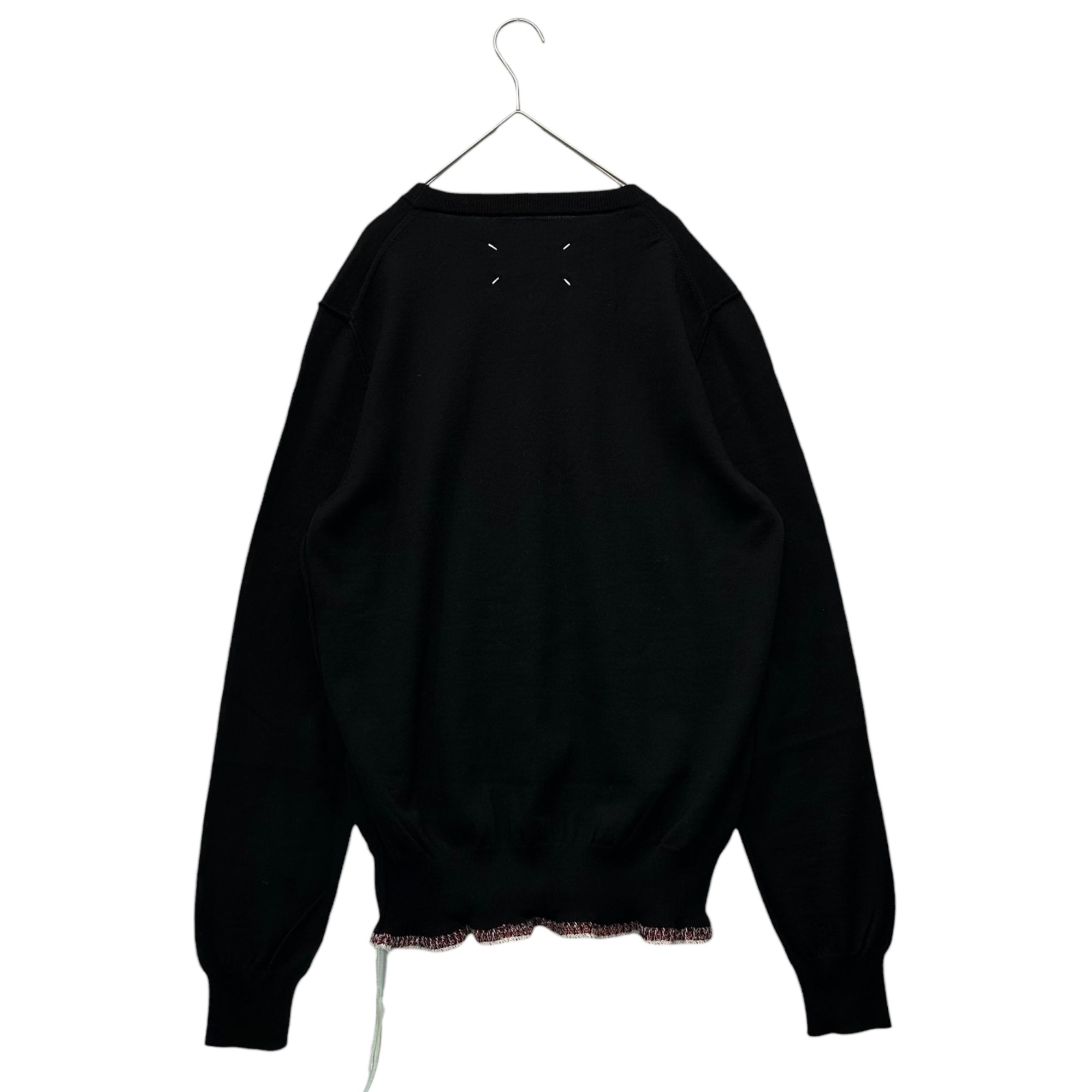 MAISON MARGIELA(メゾンマルジェラ) 18AW Inside-Out Hem-Split Wool Knit インサイドアウト 裾切替 ウール ニット S50HA0827 L ブラック