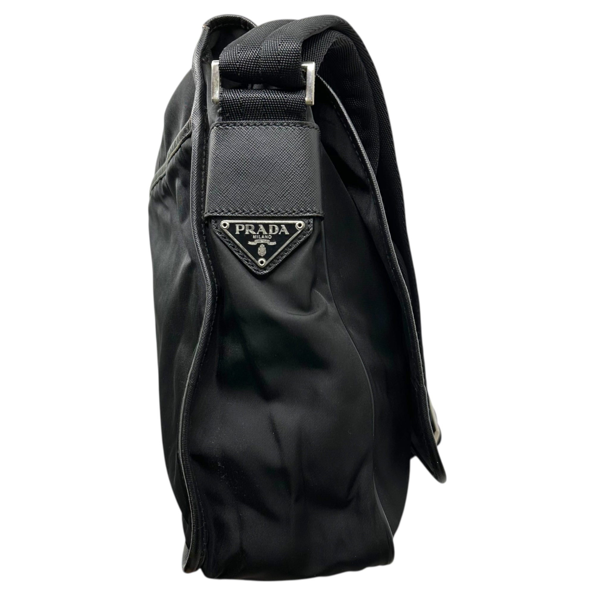 PRADA(プラダ) BORSA A TRACOLLA Messenger Bag ナイロン メッセンジャー バッグ VI158M ブラック ショルダー バッグ