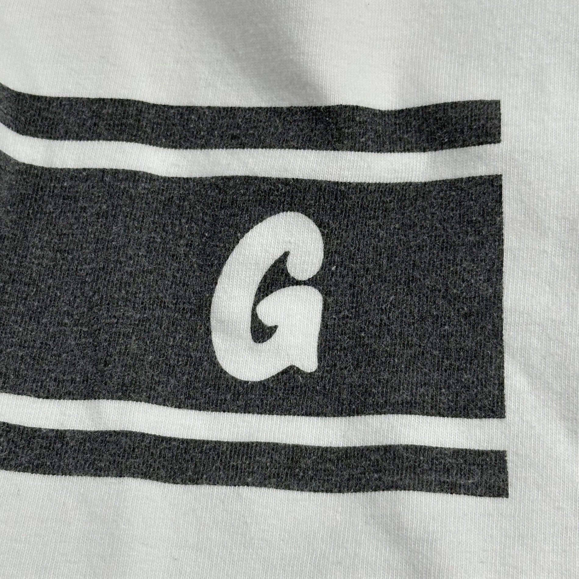 GOODENOUGH(グッドイナフ) 2007's cotton base  Line print s/s T-shirt ライン プリント 半袖 Tシャツ L ホワイト×ブラック