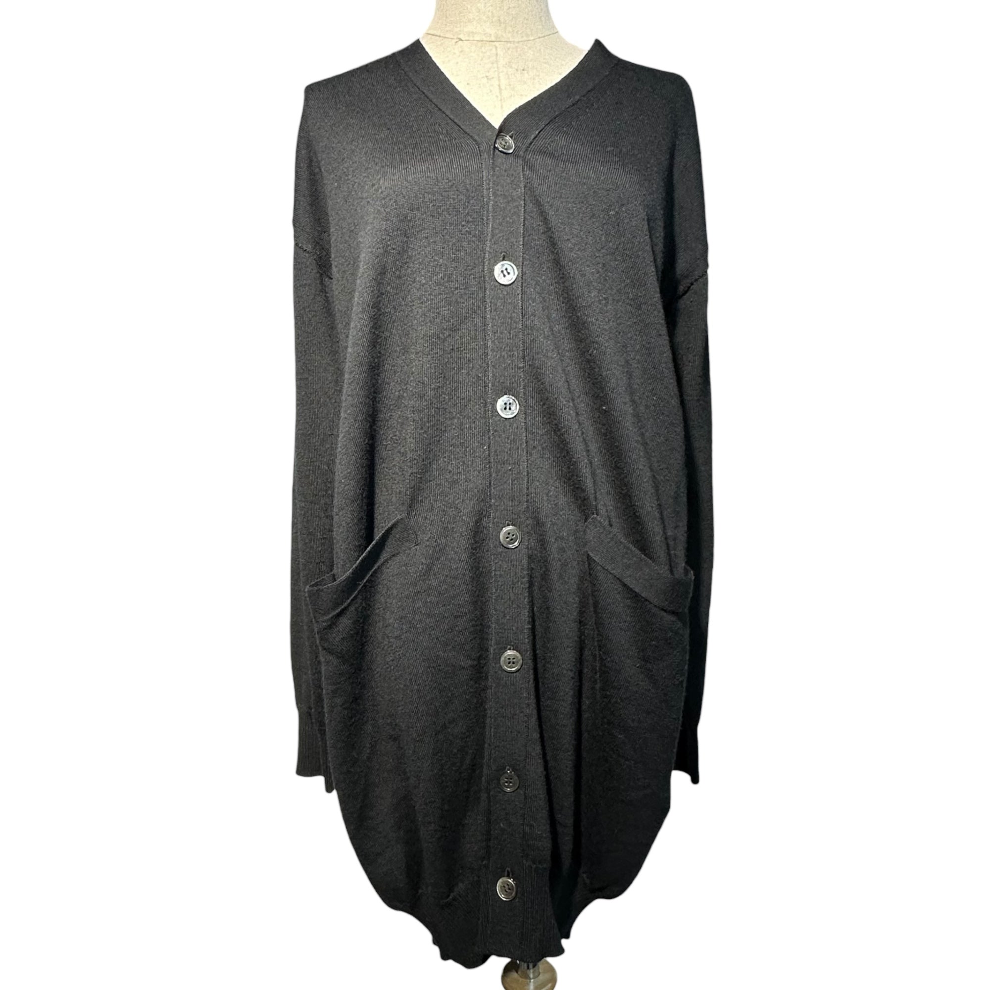 COMME des GARCONS JUNYA WATANABE(コムデギャルソンジュンヤワタナベ) 18AW Long Knit Button Cardigan ロング ニット ボタン カーディガン JB-N031 M ブラック AD2018