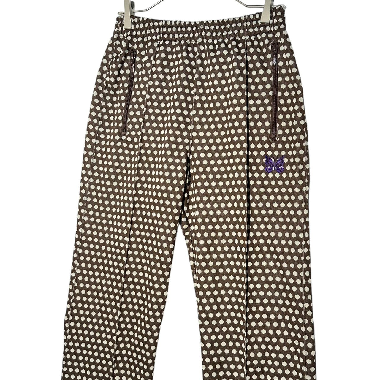 NEEDLES(ニードルズ) 23SS TRACK PANT - POLY JQ ドット トラック パンツ MR283 S ブラウン×ホワイト ジャージ ロゴ
