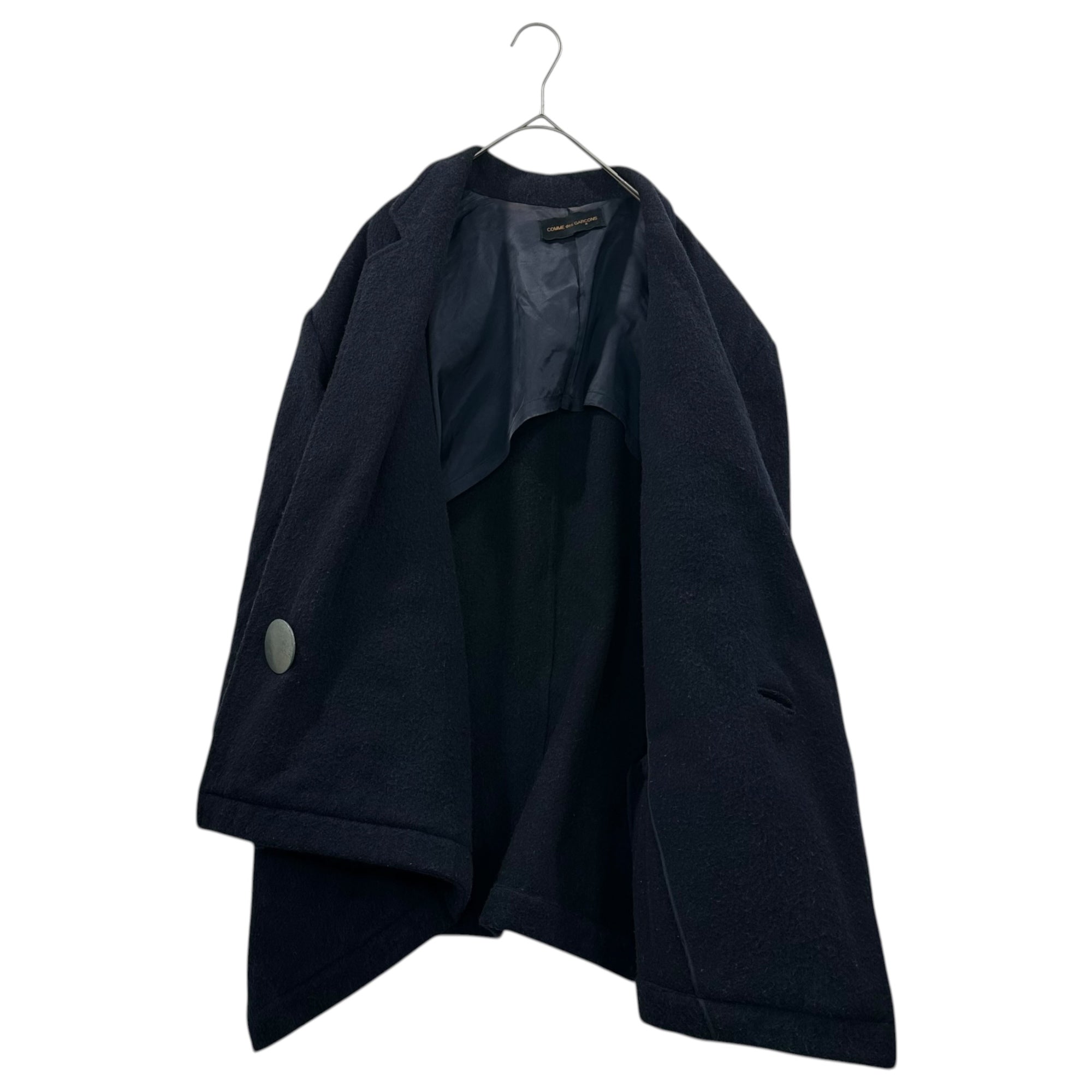 COMME des GARCONS(コムデギャルソン) 80's Big-Button Asymmetrical Wool Tailored Jacket デカボタン 変形 ウール テーラード ジャケット GJ-080020 FREE ネイビー 80年代 80's アーカイブ メンズ着用可