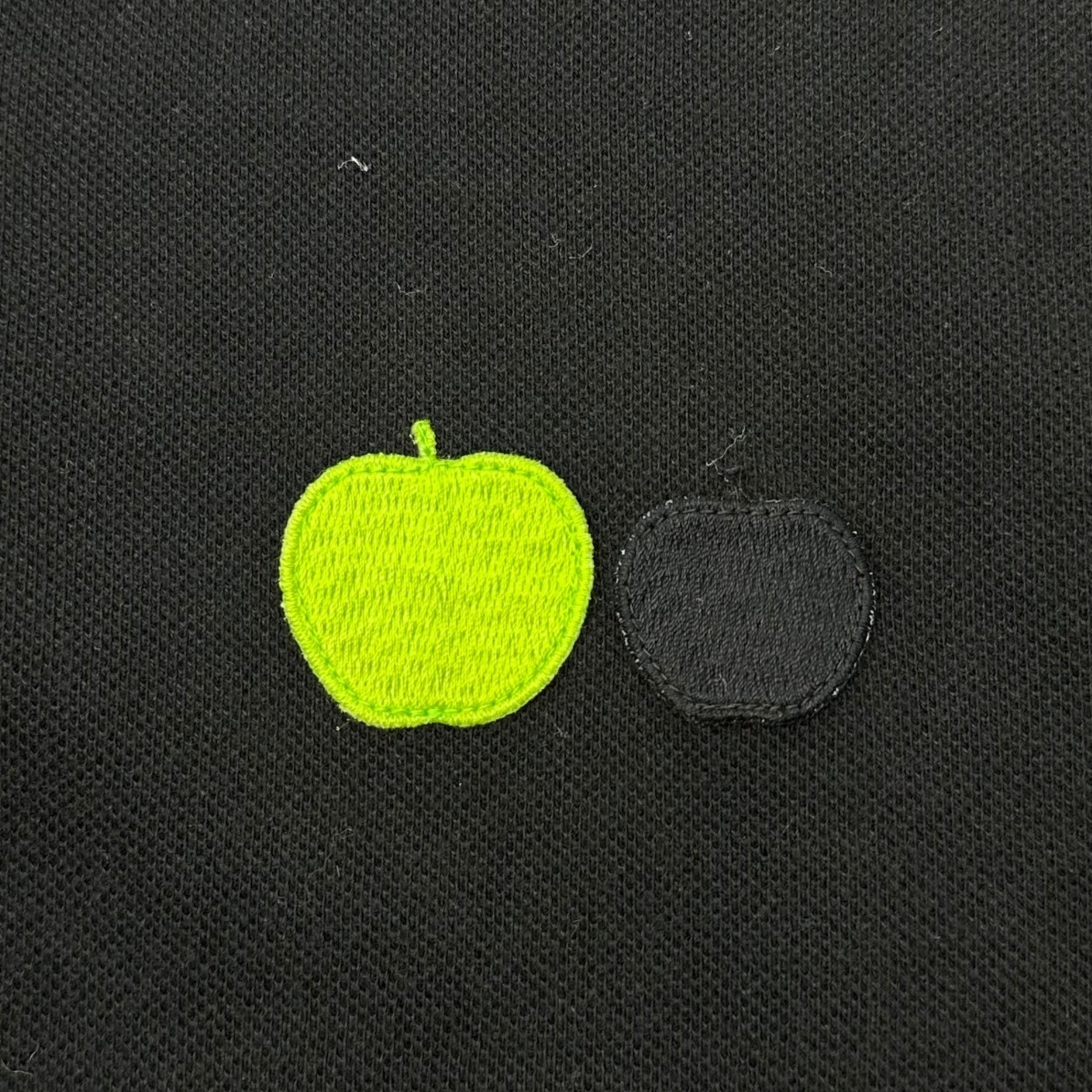 THE BEATLES COMME des GARCONS(ザビートルズコムデギャルソン) Apple One-Point Logo Polo Shirt リンゴ ワンポイント ロゴ ポロシャツ VF-T006 M ブラック×グリーン AD2010