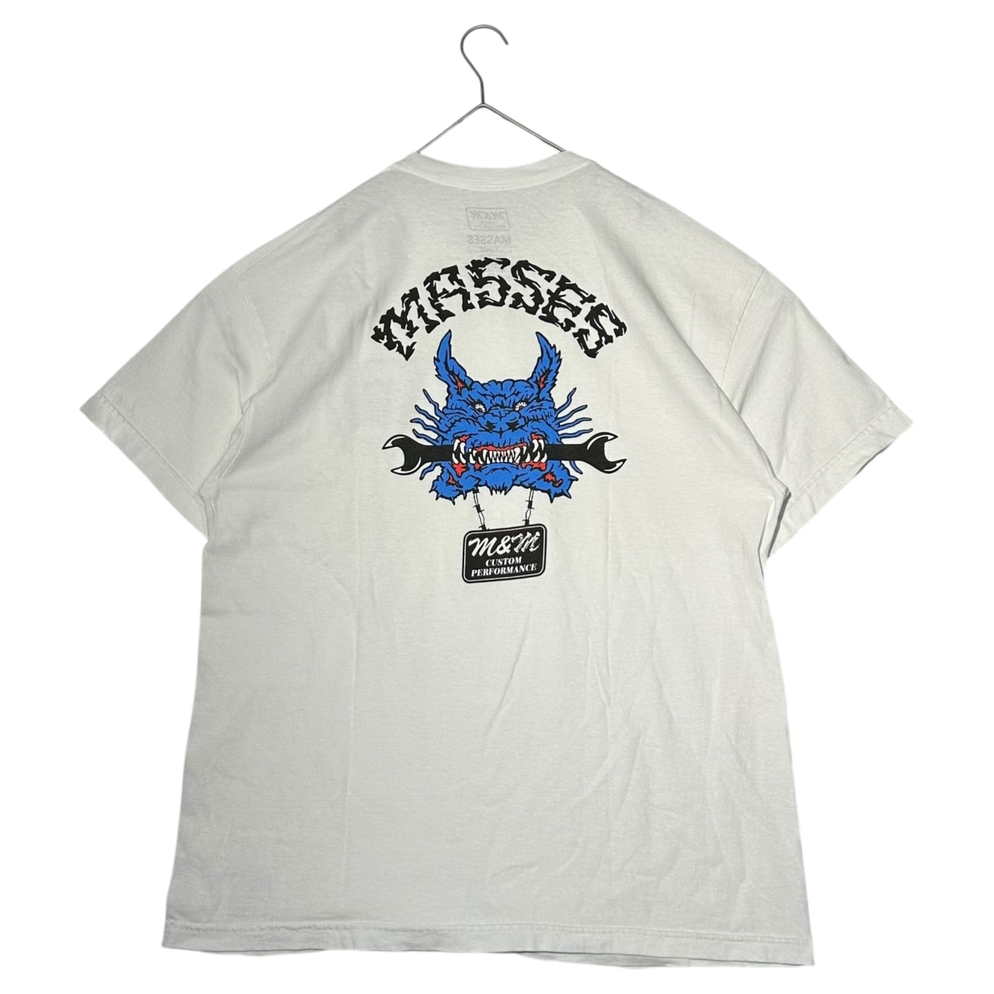 M&M CUSTOM PERFORMANCE×MASSES(エムアンドエムカスタムパフォーマス×マシス) MAD DOG T マット ドック Tシャツ XL ホワイト グラフィック プリント