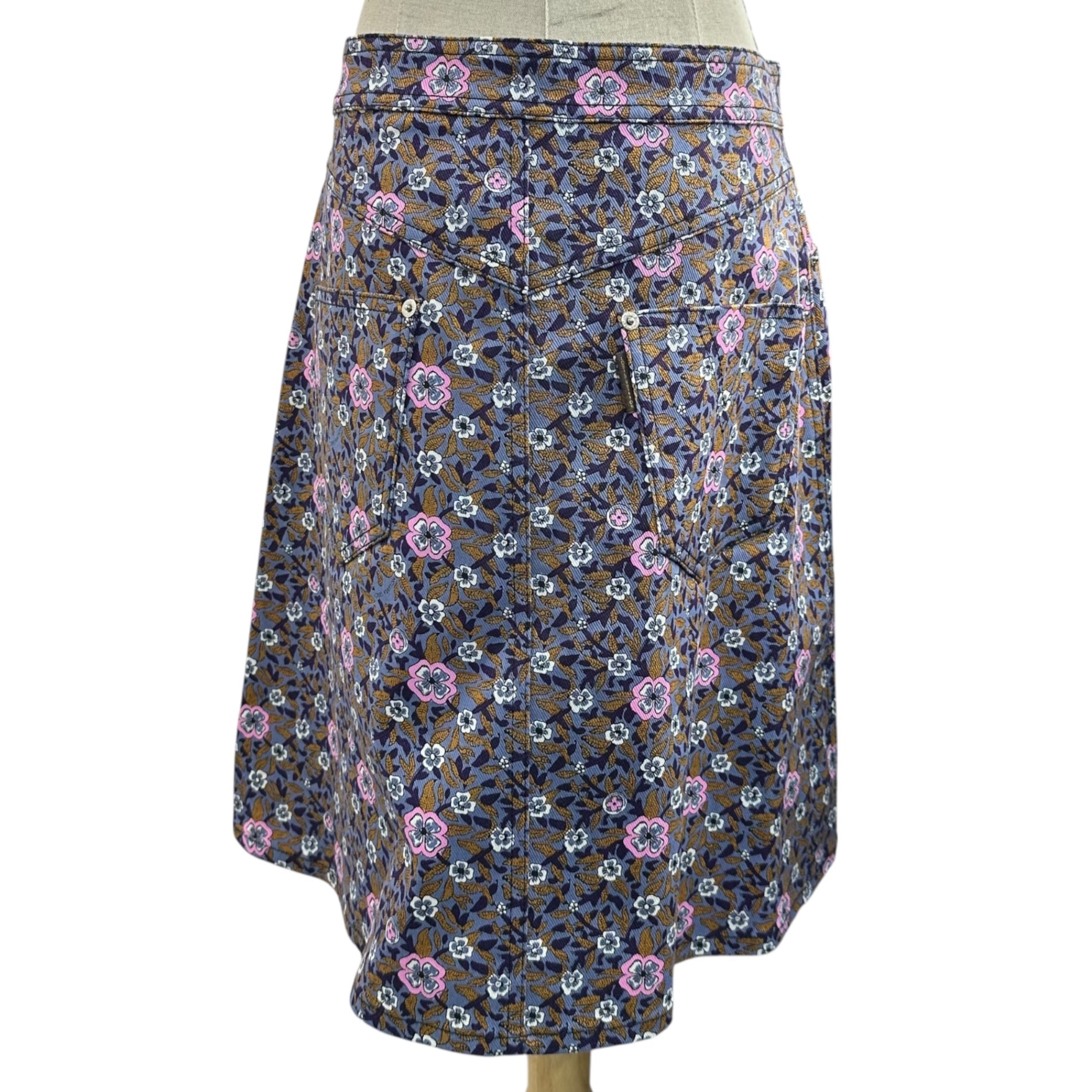 LOUIS VUITTON(ルイヴィトン) Floral Print Cotton Flare Mini Skirt 花柄 コットン フレア ミニ スカート RW152A F8SK25B74 40 パープル×ピンク