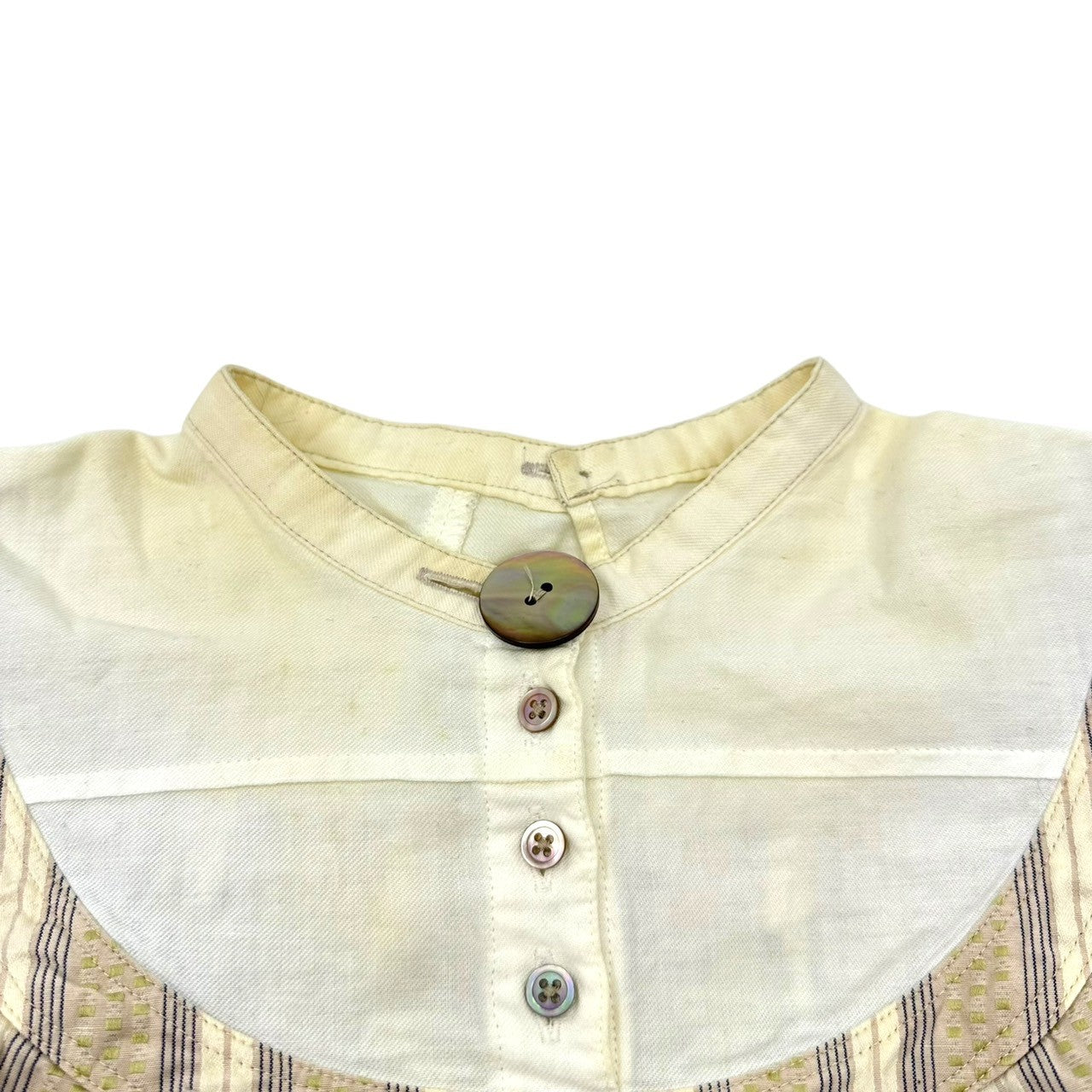 YAB-YUM(ヤブヤム　) Henley neck striped blouse ヘンリーネック ストライプ ブラウス FREE アイボリー