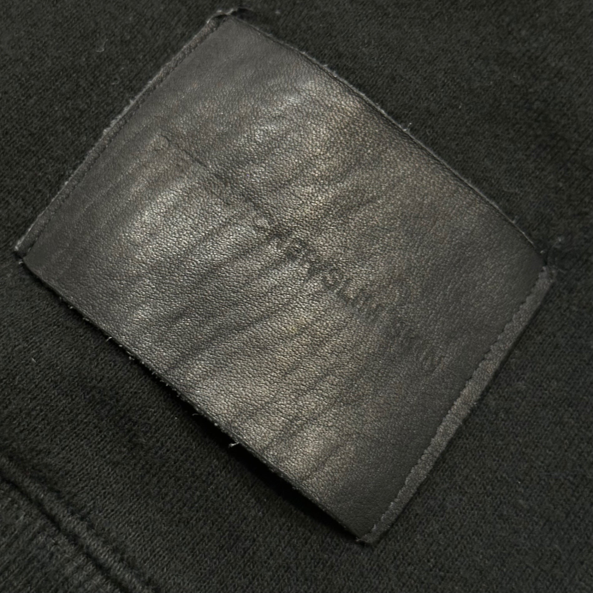 DIET BUTCHER SLIM SKIN(ダイエットブッチャースリムスキン) 2019AW Hem Leather Patch Pullover Hoodie 裾 革パッチ プルオーバー パーカー 1 ブラック サイドスリット