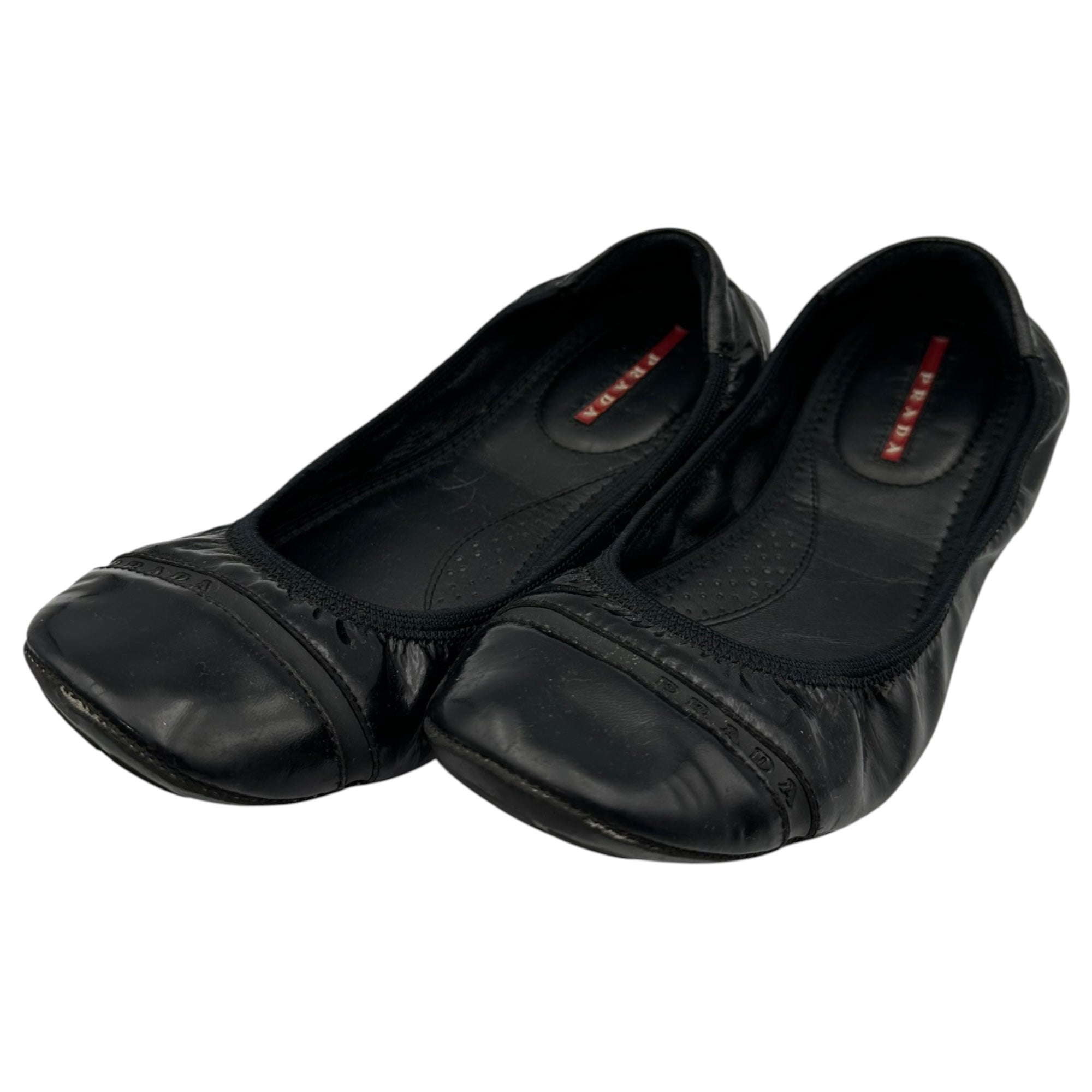 PRADA SPORT(プラダスポーツ) Patent Leather Ballet Flats エナメル バレー シューズ 37(23.5cm程度) ブラック パンプス