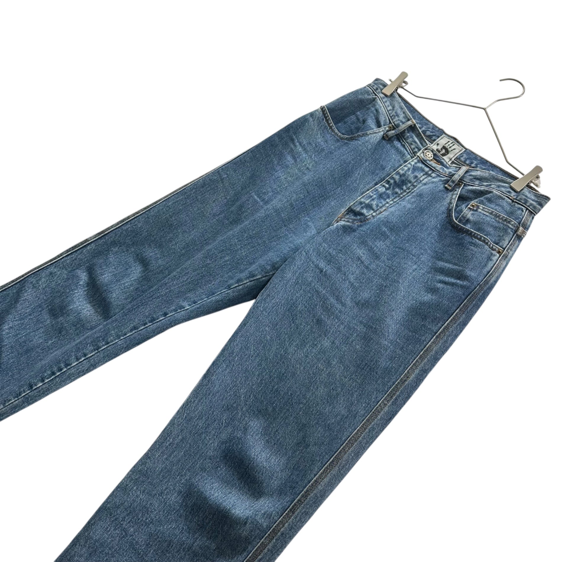 GAULTIER JEANS(ゴルチェジーンズ) 00's Logo-Print Denim Pants ロゴ プレート デニム パンツ 48 インディゴ