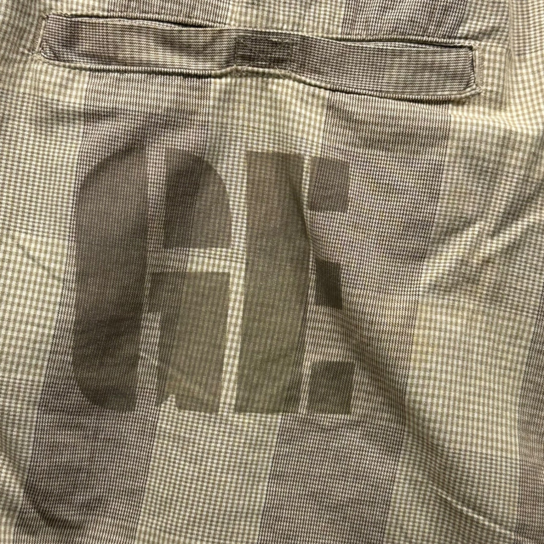 GOODENOUGH(グッドイナフ) 90's Back GE Print Check Easy Shorts 90年代 バック プリント チェック イージー ショーツ ハーフパンツ M ブラウン 90年代オリジナル 藤原ヒロシ