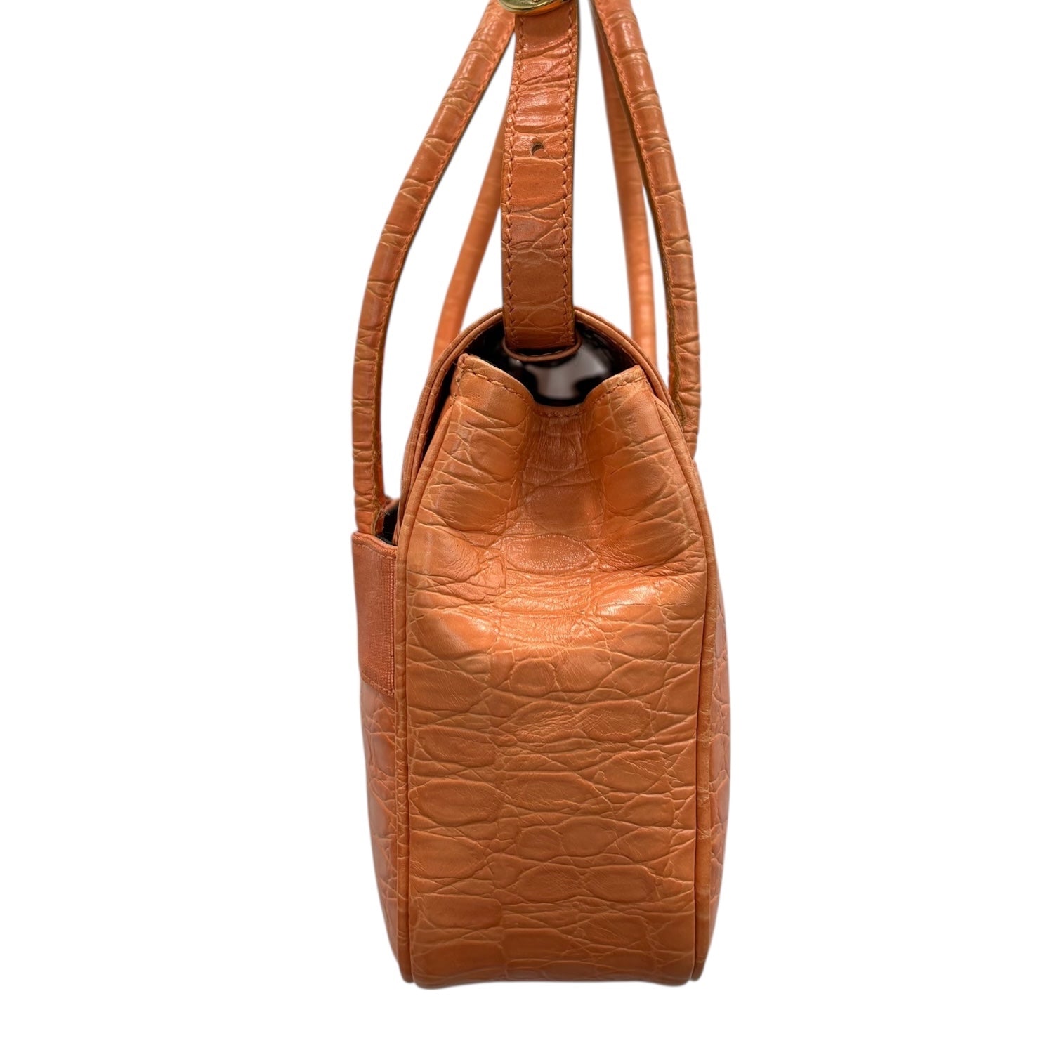 Salvatore Ferragamo(サルヴァトーレフェラガモ) Vara Croco Embossed 2-Way Shoulder Bag ヴァラ クロコ 型押し 2WAY ショルダー バッグ BA217201 サーモンピンク
