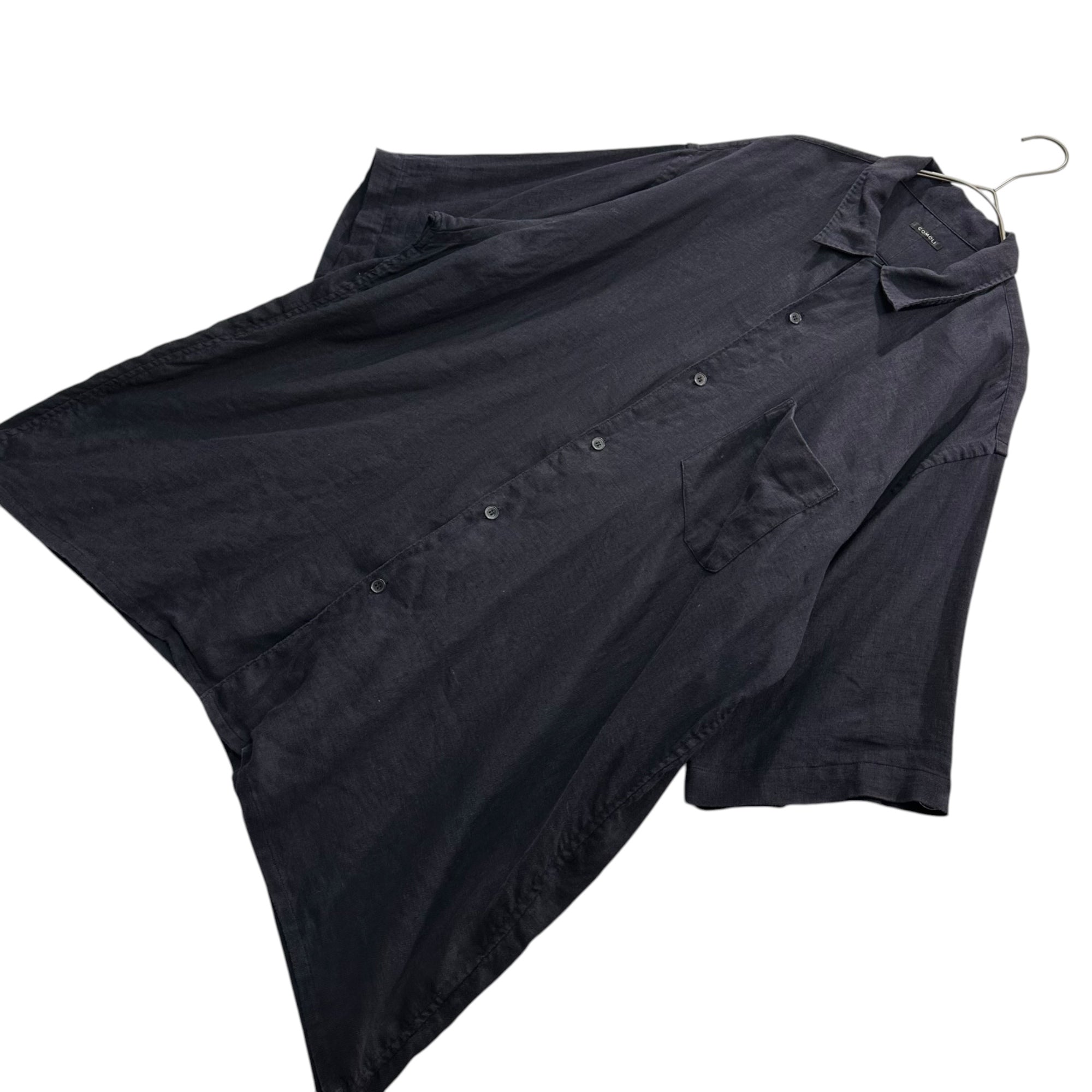 COMOLI(コモリ) 23SS Linen Twill S/S Open-Collar Shirt リネンツイル 半袖 オープンカラー シャツ X01-02024 4 ネイビー