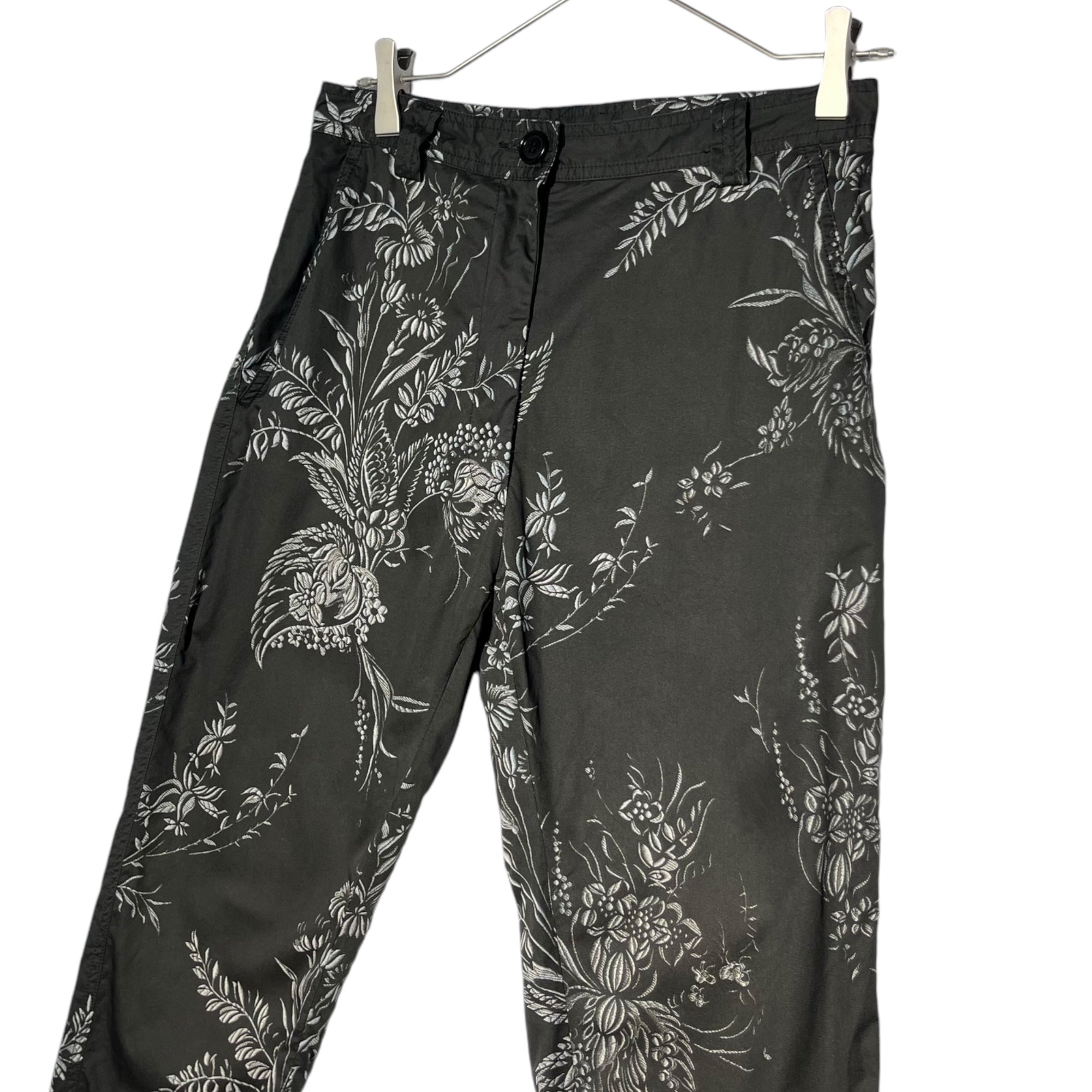 DRIES VAN NOTEN(ドリスヴァンノッテン) Floral cotton trousers フローラル コットン トラウザー パンツ 01-158-07-014555 36(S程度) ブラック スラックス 花柄