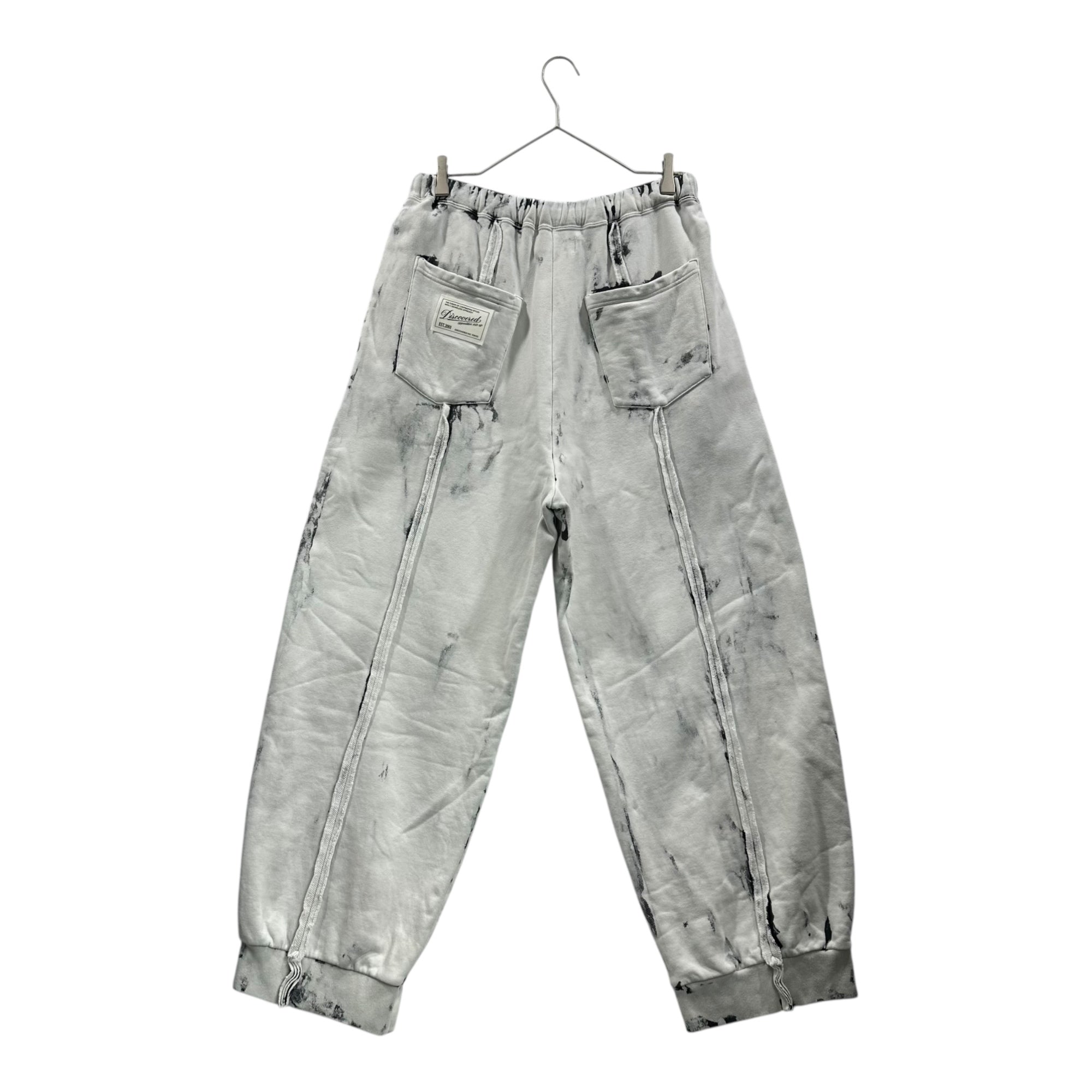 DISCOVERED(ディスカバード) 25AW BLEACH SWEAT PANTS ブリーチ 加工 スウェット パンツ DC-AW25-CU-15 1(S程度) ホワイト×ブラック 参考定価44,000円(税込)